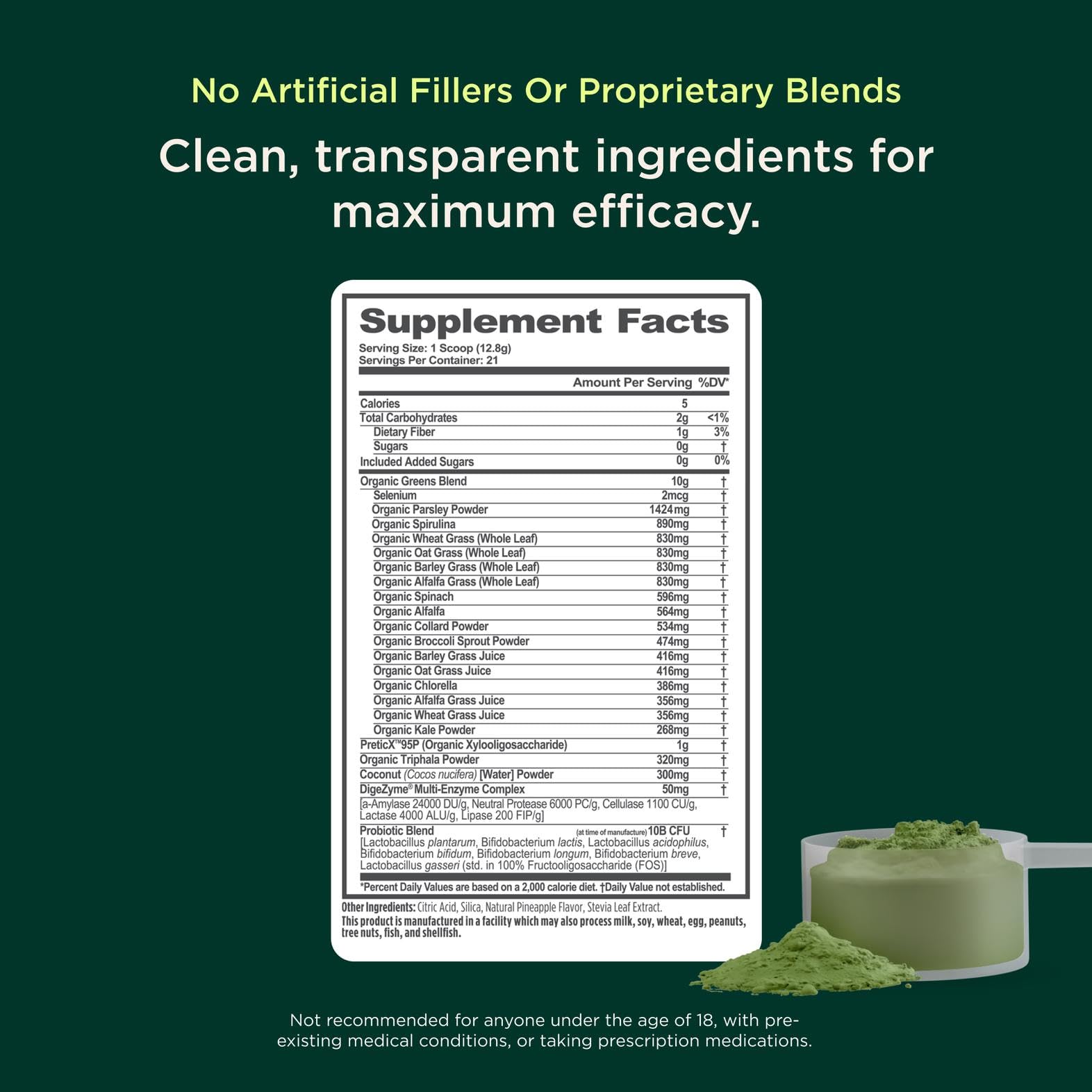 The Genius Brand Daily Superfood Greens - Organic Plant-Based Powder - Pineapple Flavor - Whole Food Blend with Greens, Fruits & Veggies - 30 Serving The Genius Brand buy supplements canada