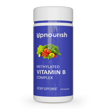 UpNourish Methylated B Complex Vitamins for Women and Men, 240 Veggies Capsules - Active Pure B Complex with Organic Fruits, Vegetables, B1 Thiamine, B2 Riboflavin, UpNourish buy supplements canada