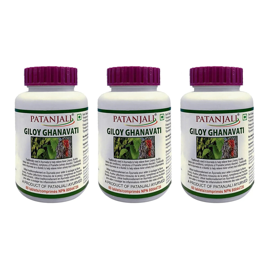 patanjali Giloy Ghanvati 60 tab Pack of 3 patanjali buy supplements canada