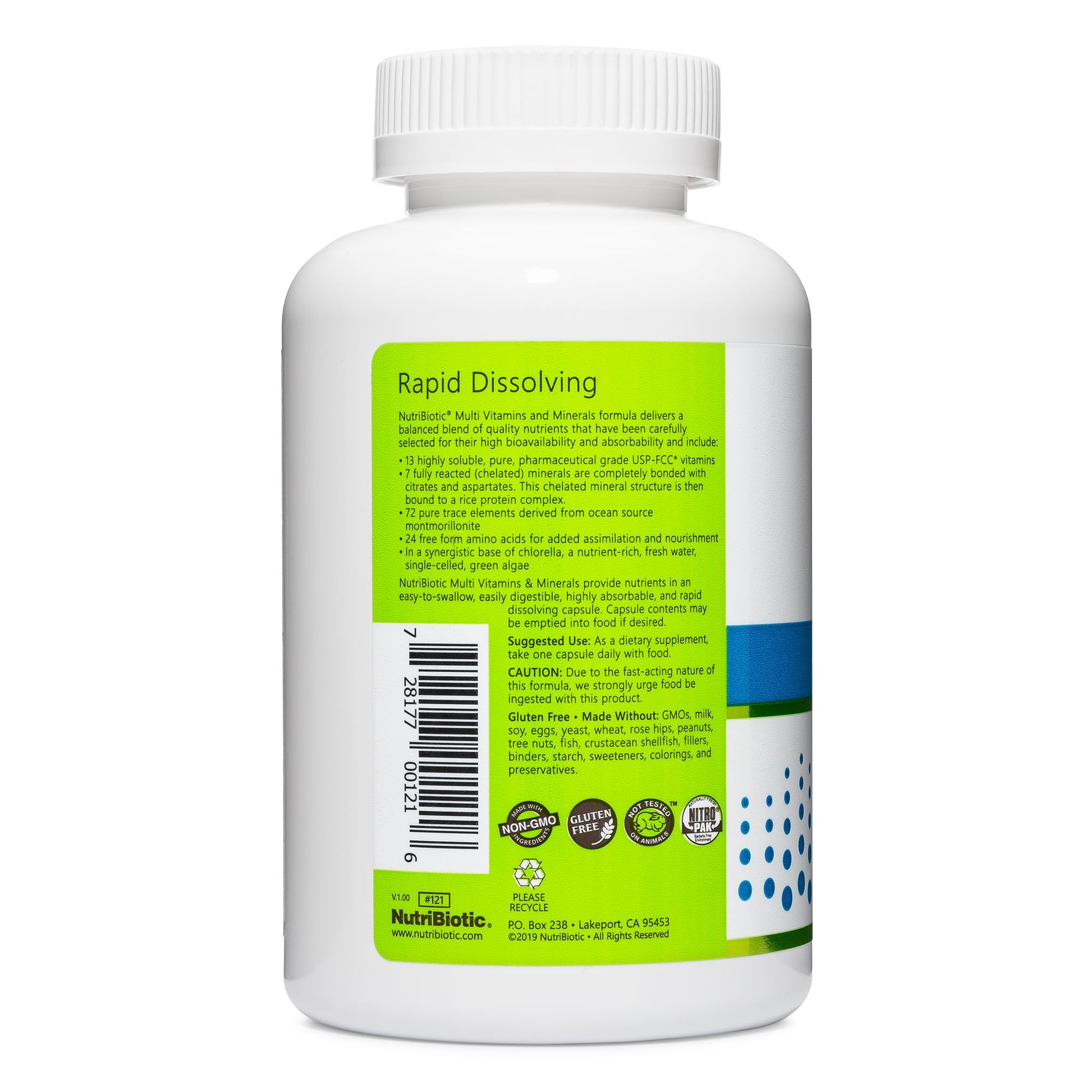 NutriBiotic – Multi Vitamins & Minerals, 180 Ct Capsules (Formerly Hypoallergenic Multiple) | 72 Pure Trace Elements in a Base of Chlorella | Pharmaceutical-Grade & Highly Absorbable | Gluten Free NutriBiotic buy supplements canada