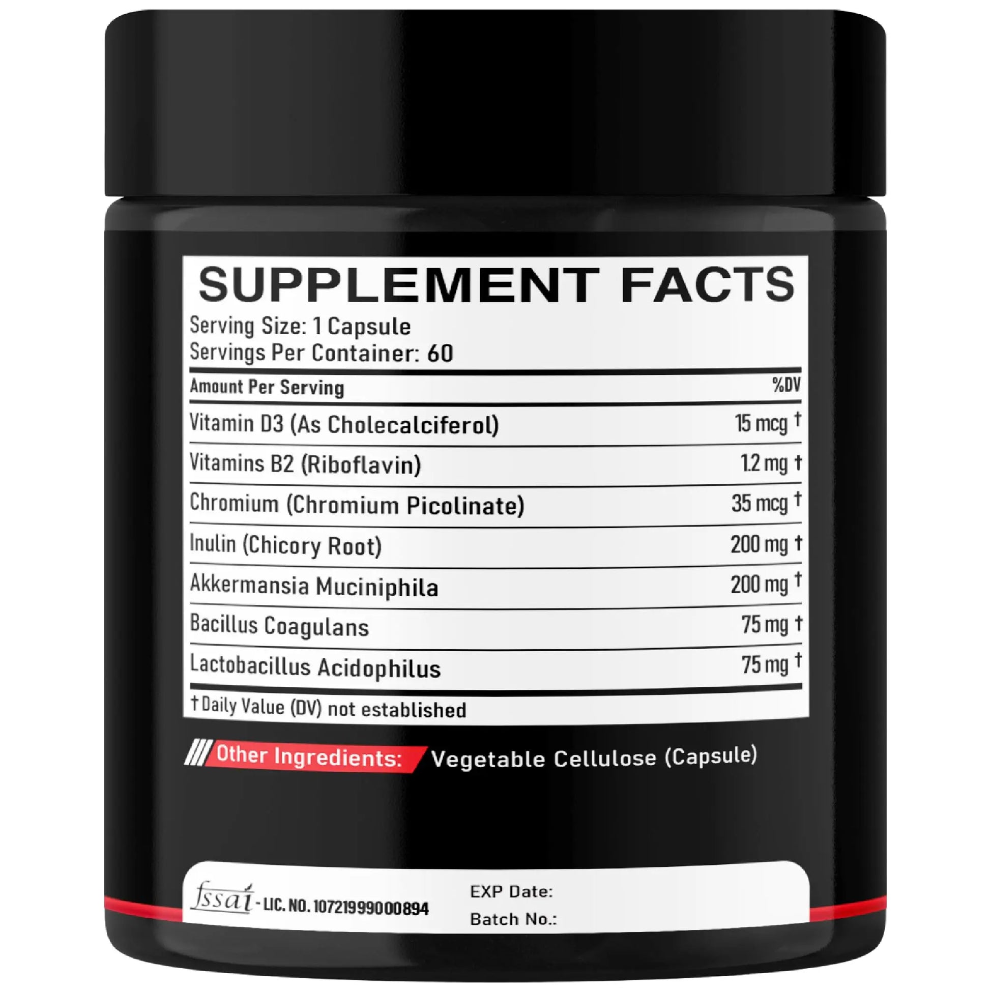 DEDICAD Akkermansia Probiotic for Increases GLP-1 - Contains Inulin, Bacillus Coagulans, Lactobacillus Acidophilus & Chromium - 60 Days Supply - 60 Capsules DEDICAD buy supplements canada