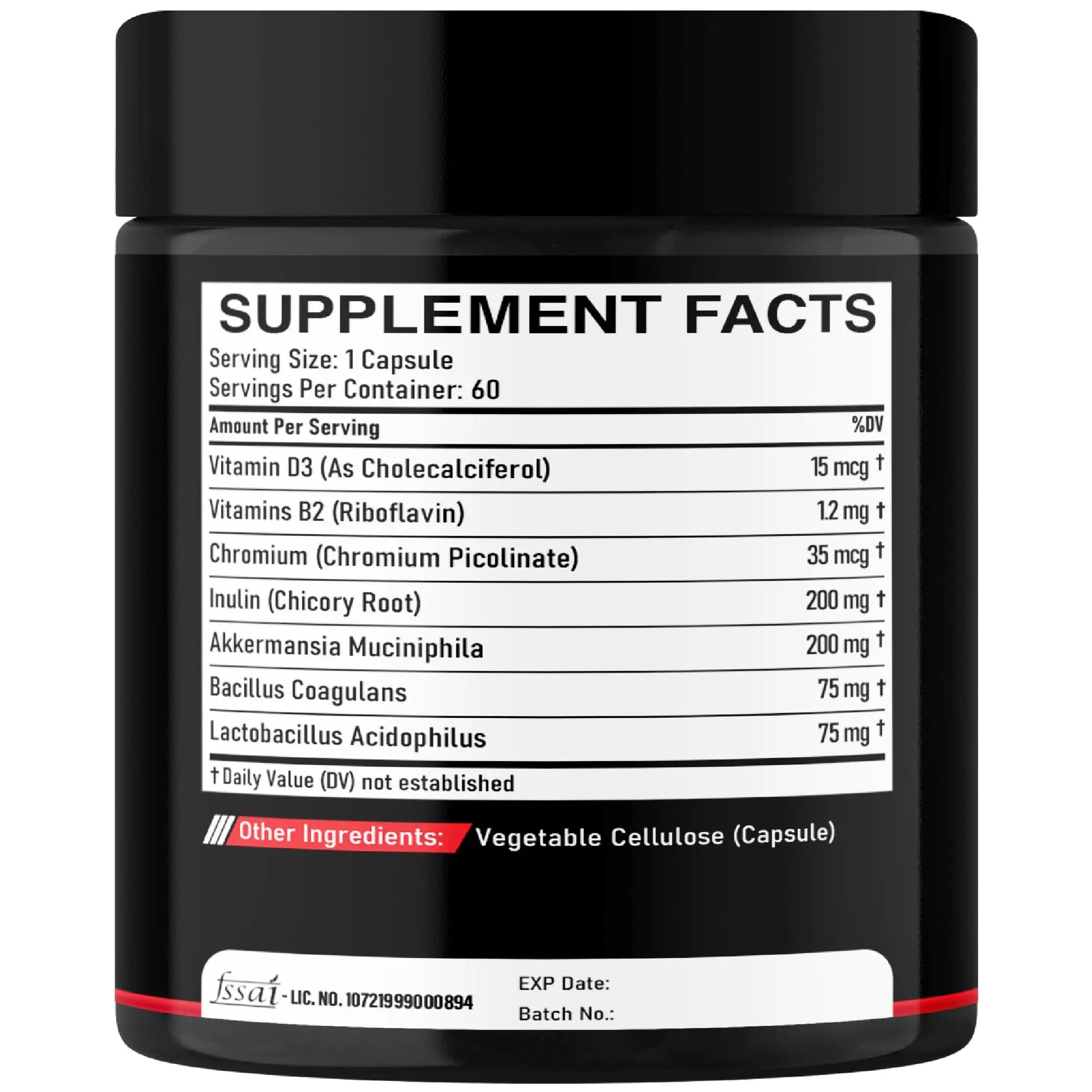 DEDICAD Akkermansia Probiotic for Increases GLP-1 - Contains Inulin, Bacillus Coagulans, Lactobacillus Acidophilus & Chromium - 60 Days Supply - 60 Capsules DEDICAD buy supplements canada