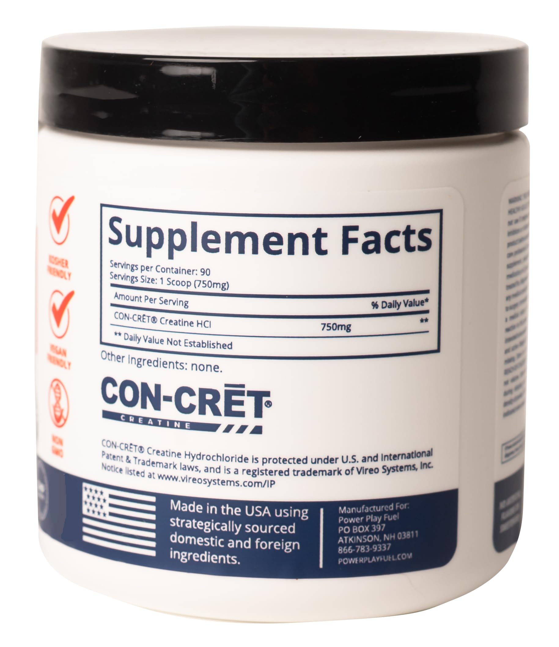 CREATINE HCl Powder for Men and Women, Muscle Strength, Brain Performance, Heart Health & Immune Support - Raw Tart Taste, 90 Servings POWER PLAY FUEL buy supplements canada