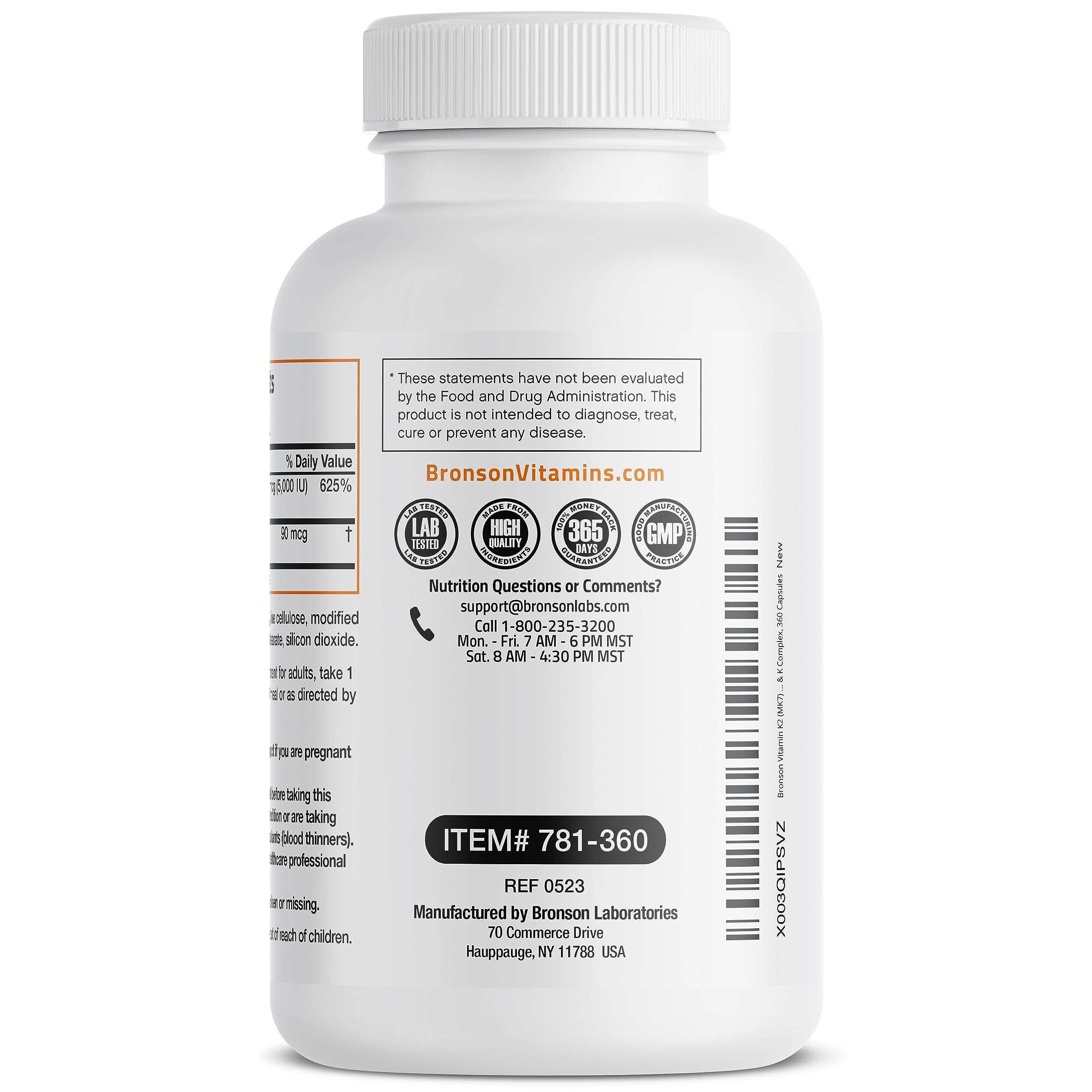 Bronson Vitamin K2 (MK7) with D3 Supplement Non-GMO Formula 5000 IU Vitamin D3 Bronson buy supplements canada
