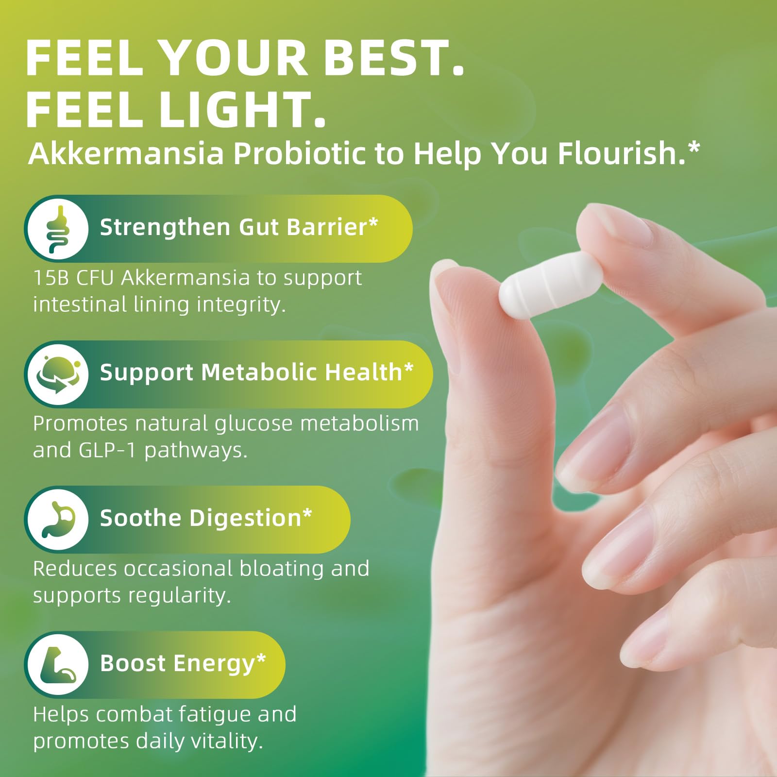 GREENPEOPLE Akkermansia Probiotics 15B CFU for Gut Function, 60CT Probiotics Supplement with Ceylon Cinnamon, Turmeric | Digestive Health & Metabolic Support GREENPEOPLE buy supplements canada