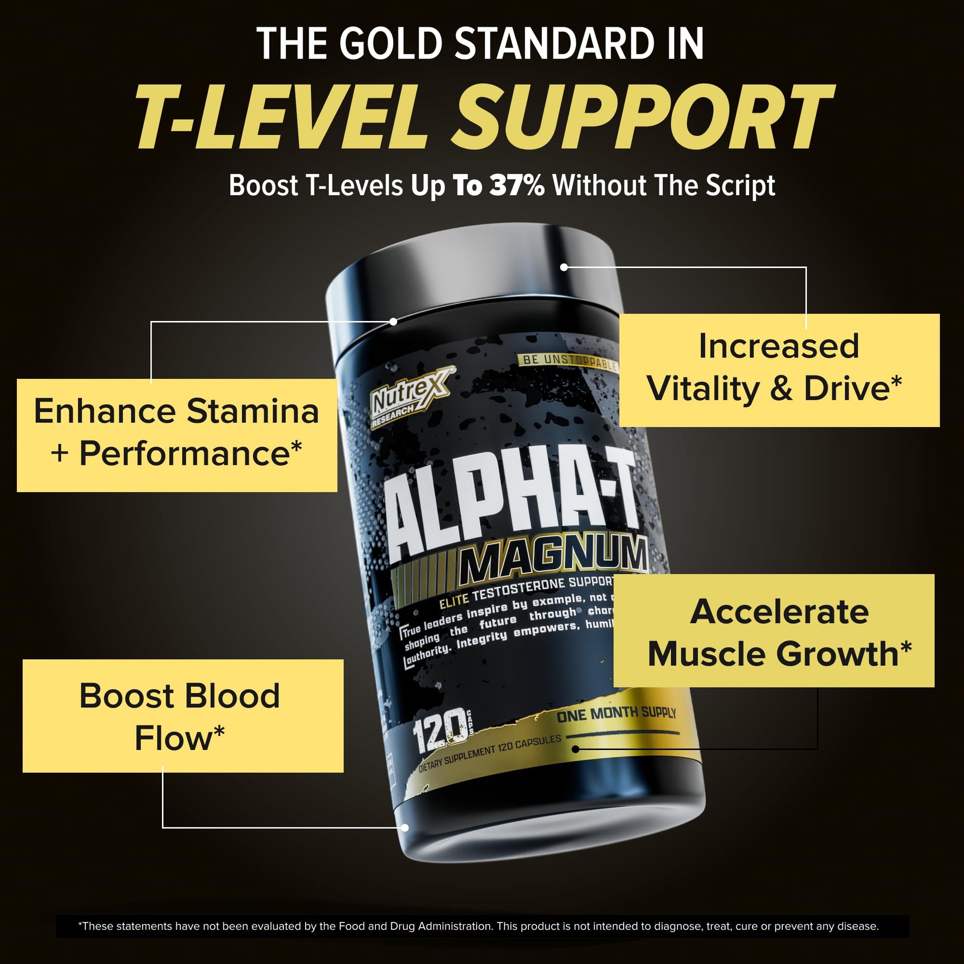Nutrex Research Alpha-T Magnum Testosterone Support for Men | Anabolic Supplement with Tongkat Ali, Fadogia Agrestis, Shilajit and Ashwagandha | Muscle Builder for Strength, Growth & Hormone Balance Nutrex Research buy supplements canada