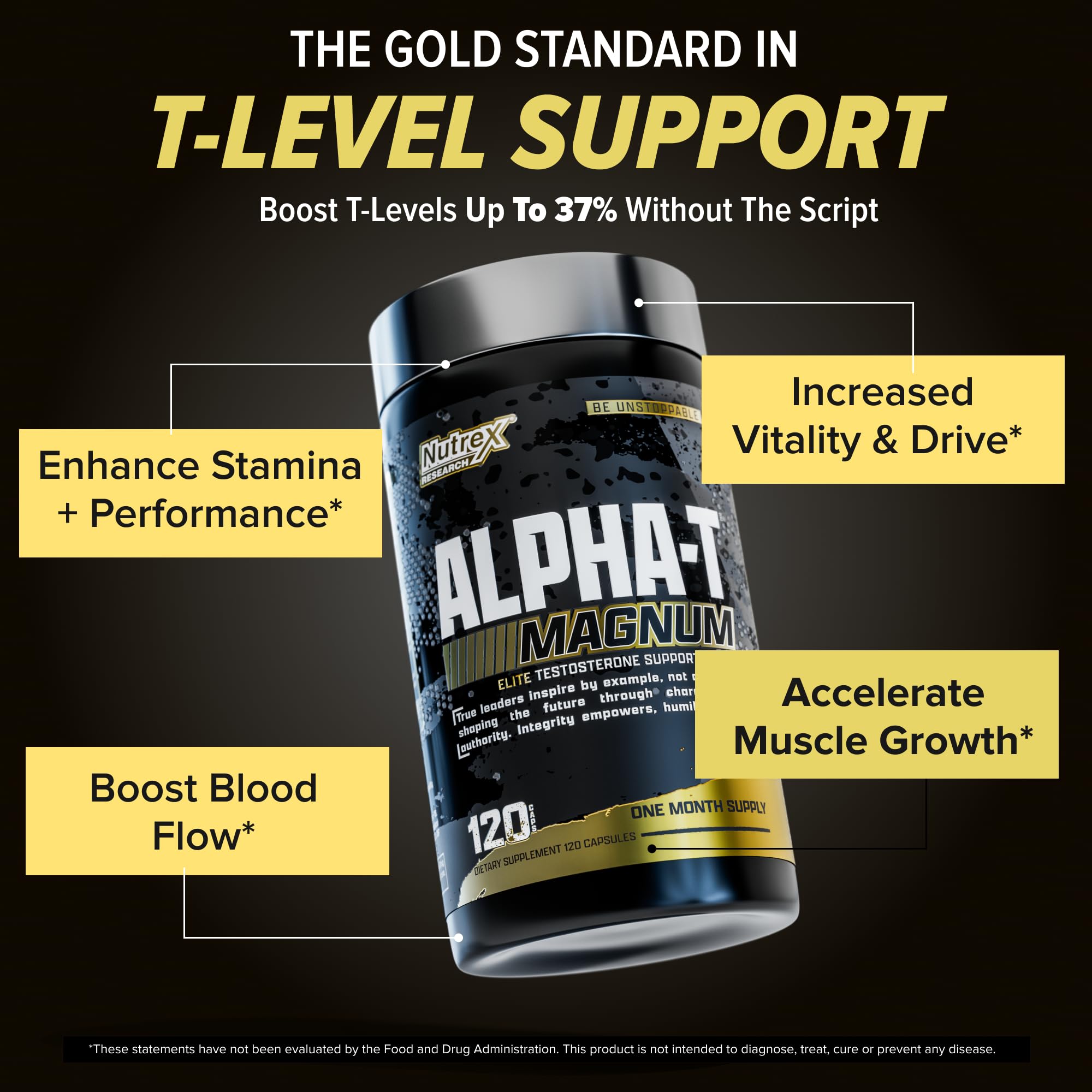 Nutrex Research Alpha-T Magnum Testosterone Support for Men | Anabolic Supplement with Tongkat Ali, Fadogia Agrestis, Shilajit and Ashwagandha | Muscle Builder for Strength, Growth & Hormone Balance Nutrex Research buy supplements canada