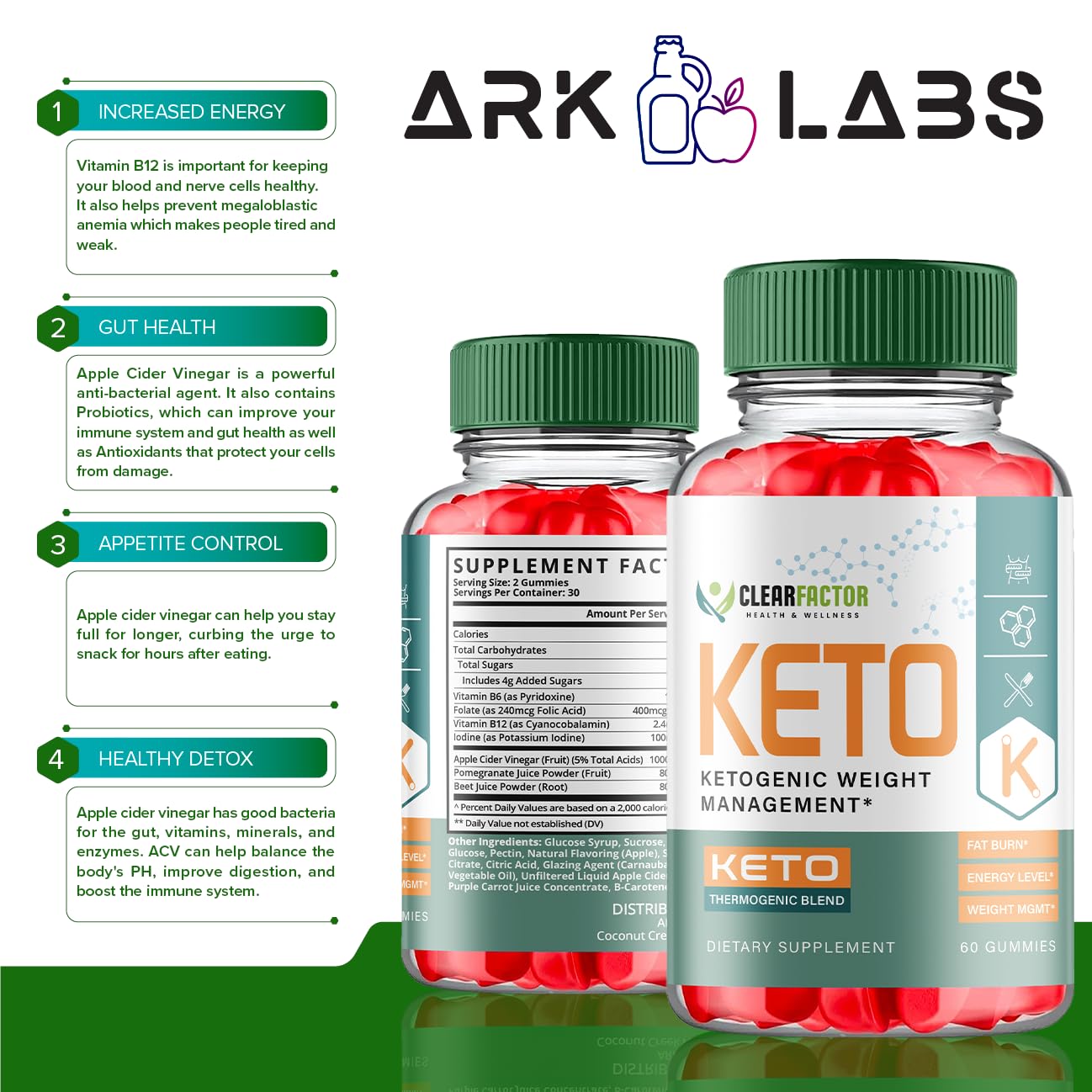 (2 Pack) Clear Factor Gummies, Clear Factor ACV Gummies, Clear Factor Gummy, Clear Factor Ark Labs buy supplements canada