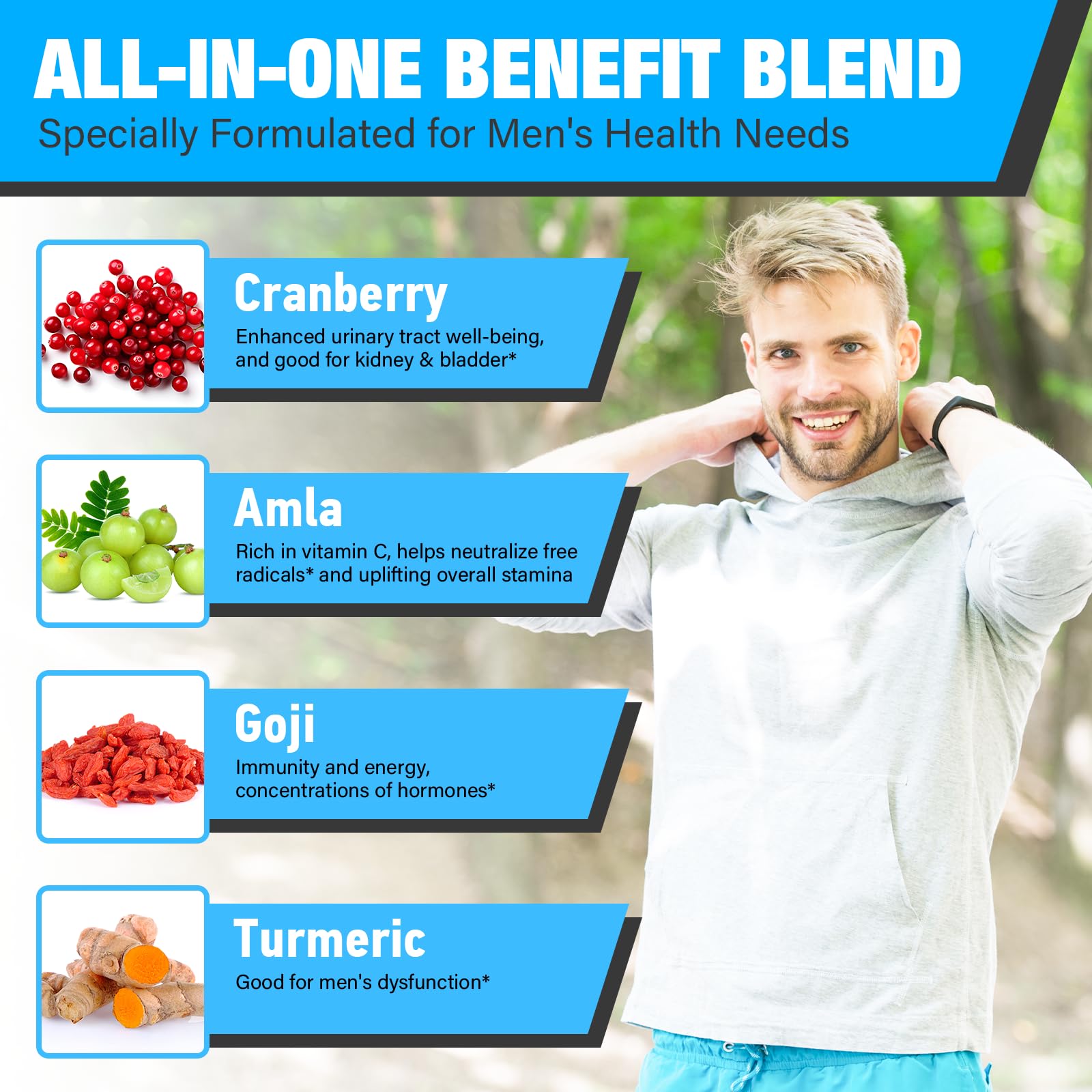 Probiotics for Men, 500 Billion CFUs 12 Strains, Mens Probiotics for Gut Health*, Digestive Health*, Energy, Prostate & Urinary Tract*, with Cranberry, Goji, Turmeric & Amla, Shelf Stable, 60 Caps Edoempe buy supplements canada