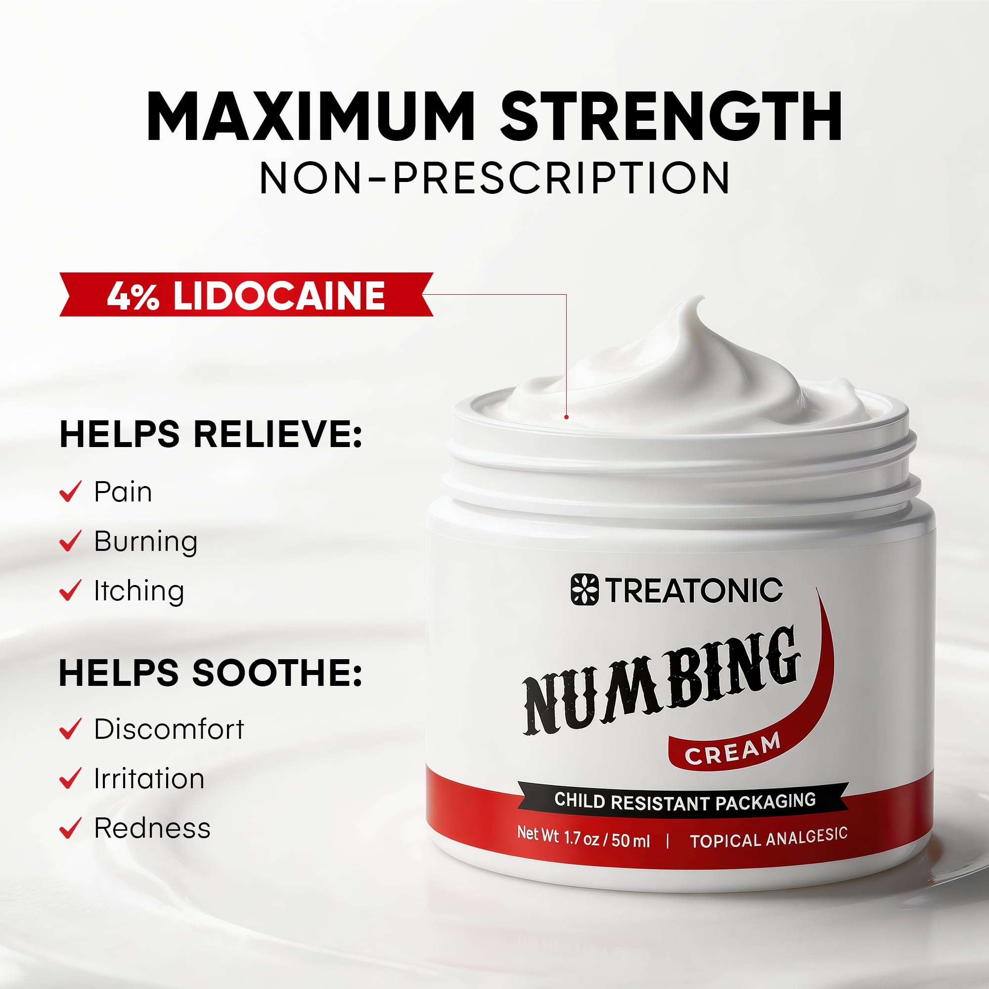 Treatonic Numbing Cream: Extra Strength Numbing Cream for Discomfort, Burning, Itching, & After Sun - Maximum Strength Topical Anesthetic with Menthol & Emu Oil for Toes Feet Hands Legs Arms – 1.7oz Treatonic buy supplements canada