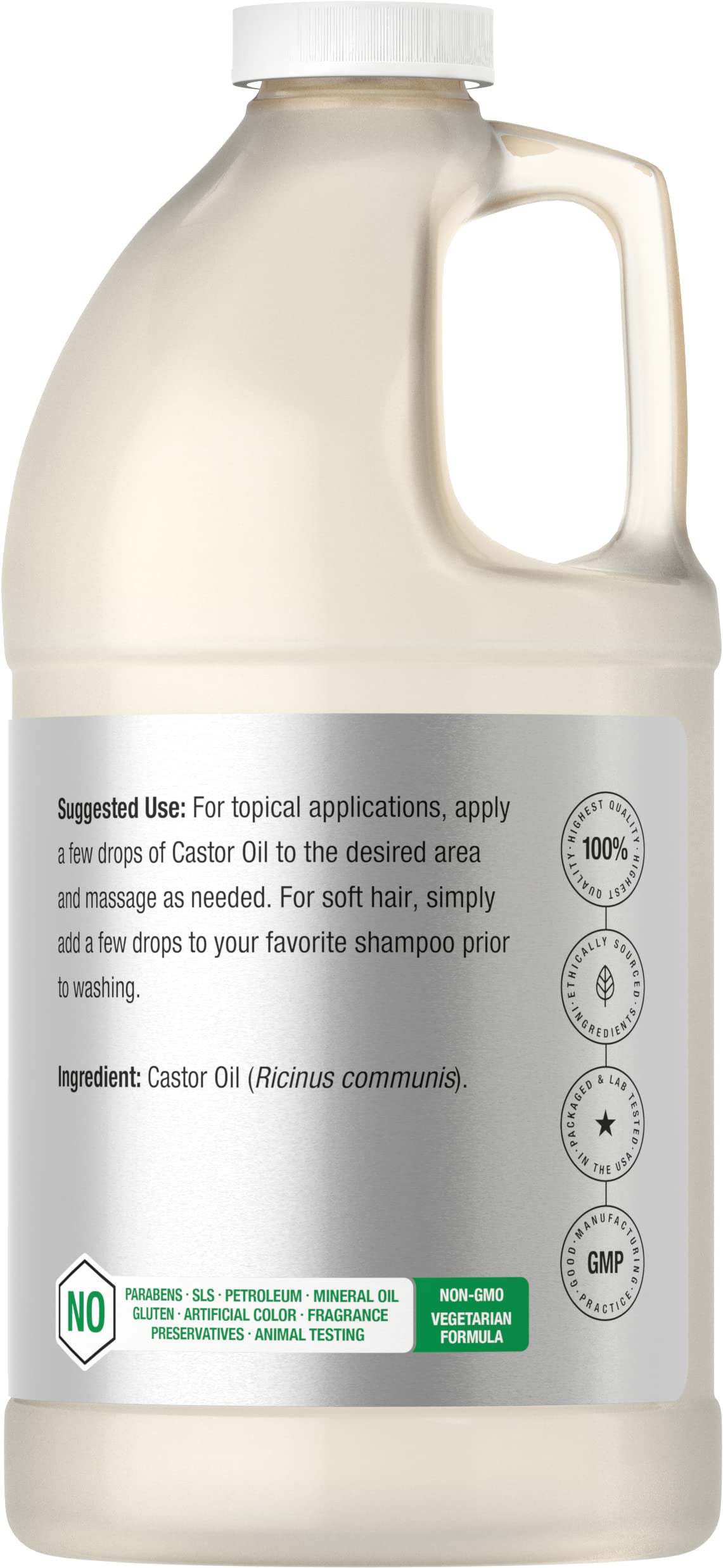 Castor Oil 64oz | for Hair Health, Eyelashes & Eyebrows | Hexane Free & Cold Pressed Horbäach buy supplements canada