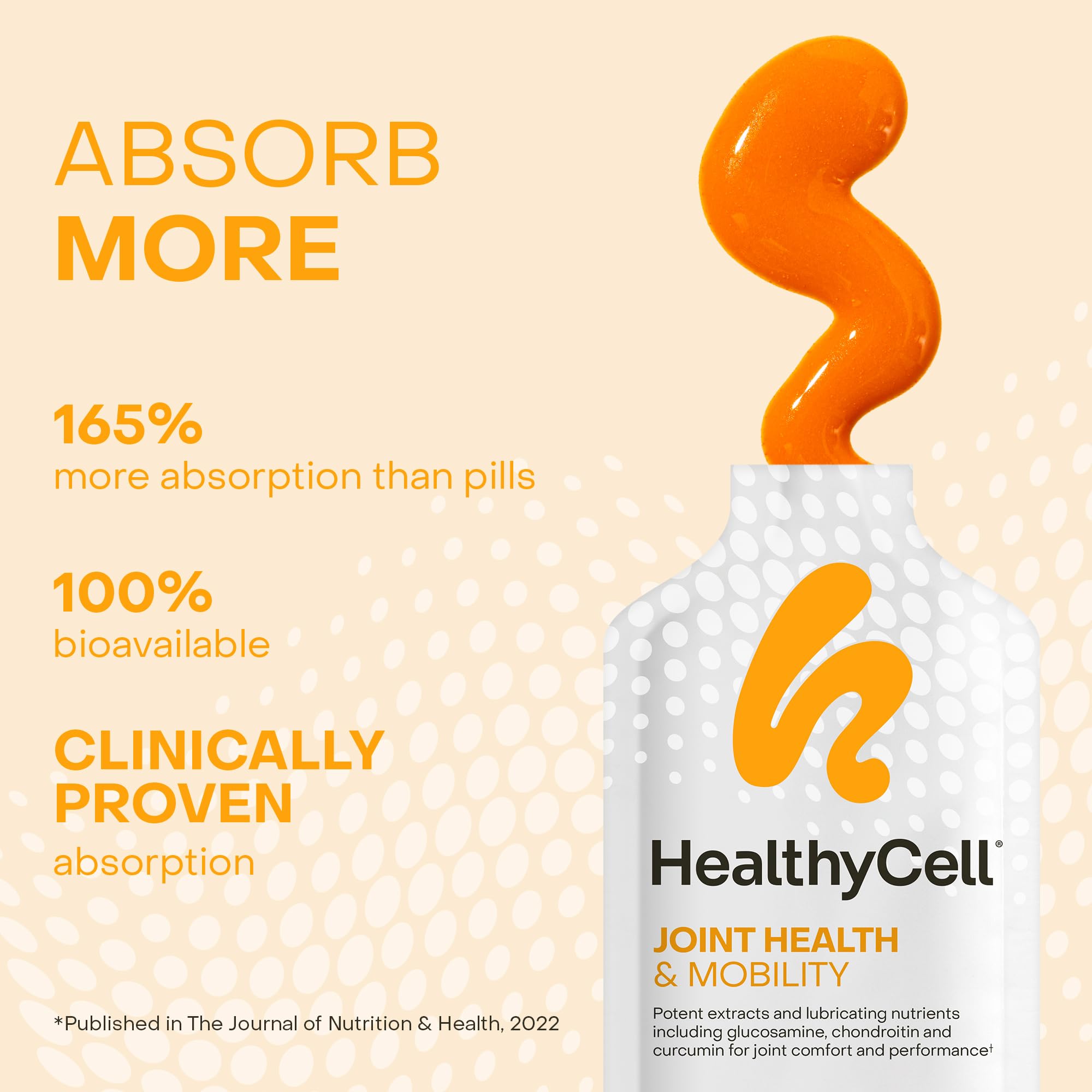 Healthycell Joint Health & Mobility Daily Liquid Supplement - Joint Support Supplement, Inflammation Response, Cartilage & Flexibility with Curcumin, Glucosamine & Chondroitin - 14 Gel Packs Healthycell buy supplements canada