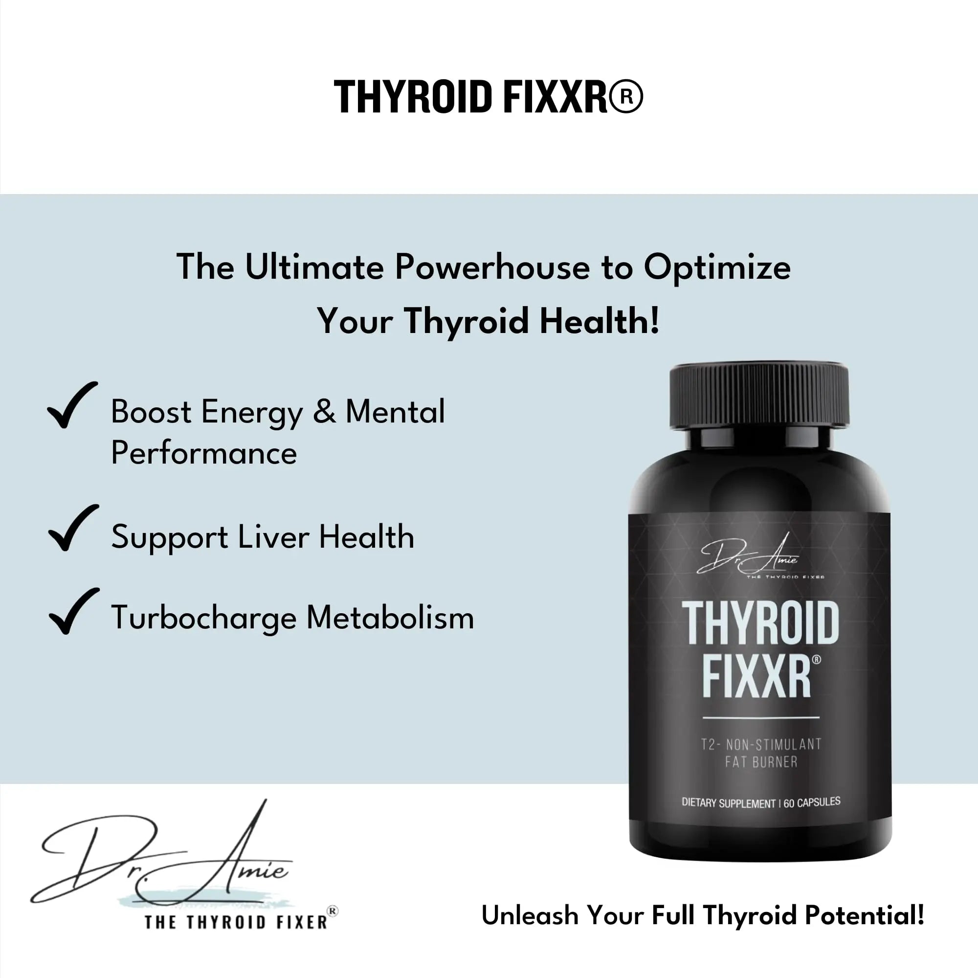 Fixxr Thyroid Support by Dr. Amie | T2 Thyroid Supplement | 30 Day Supply, 60 Capsules Fixxr buy supplements canada