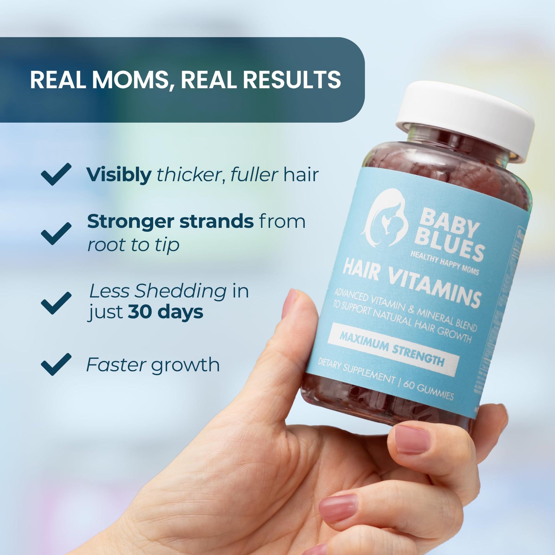 Baby Blues Postpartum Hair Loss Vitamins - Passion Fruit Gummies with Biotin, Collagen, & Folate Baby Blues buy supplements canada