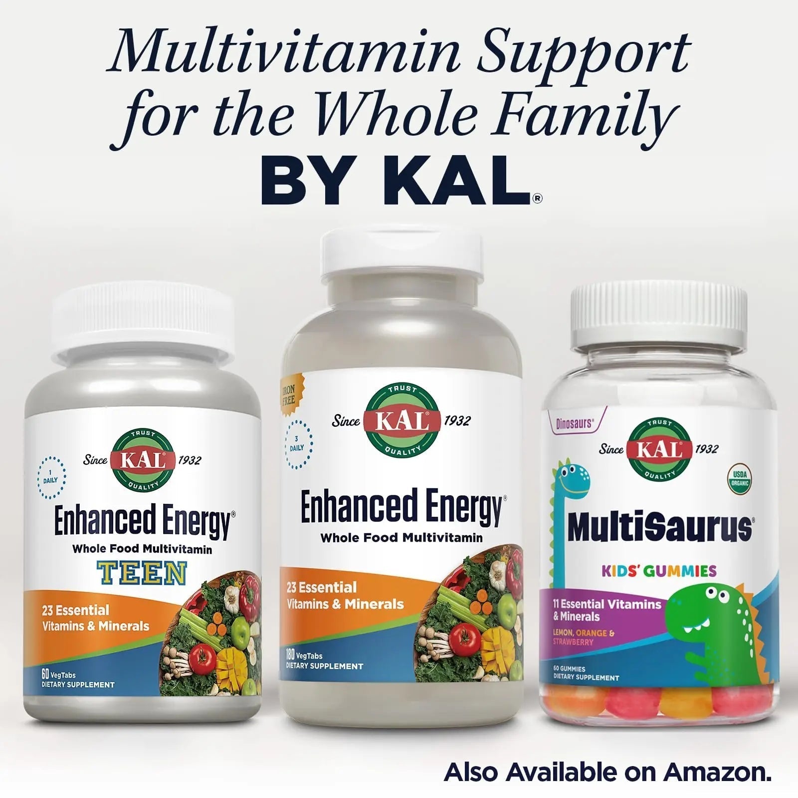 KAL® Enhanced Energy Multivitamin | Whole Food Based Vitamins & Minerals w/ Antioxidants, Digestive Enzymes & Natural Carotenoids | 180 Capsules KAL buy supplements canada