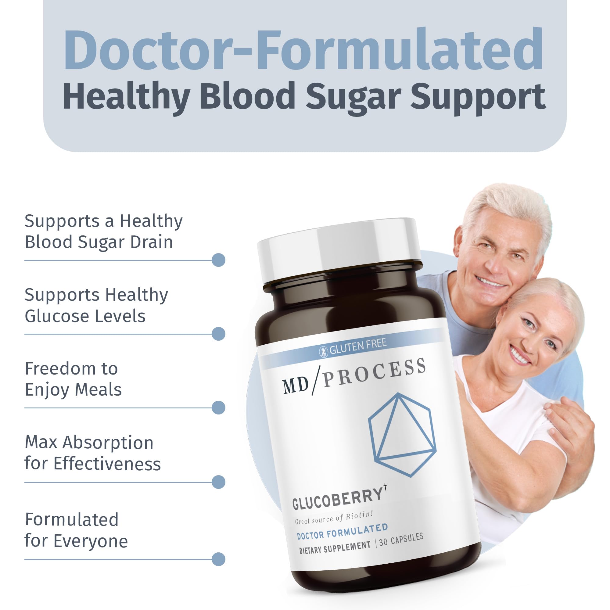 MD Process GlucoBerry Maqui Berry Extract with Chromium Picolinate for Blood Health Support - with Biotin and Gymnema Sylvestre - Doctor Formulated - 30 Capsules MD Process buy supplements canada