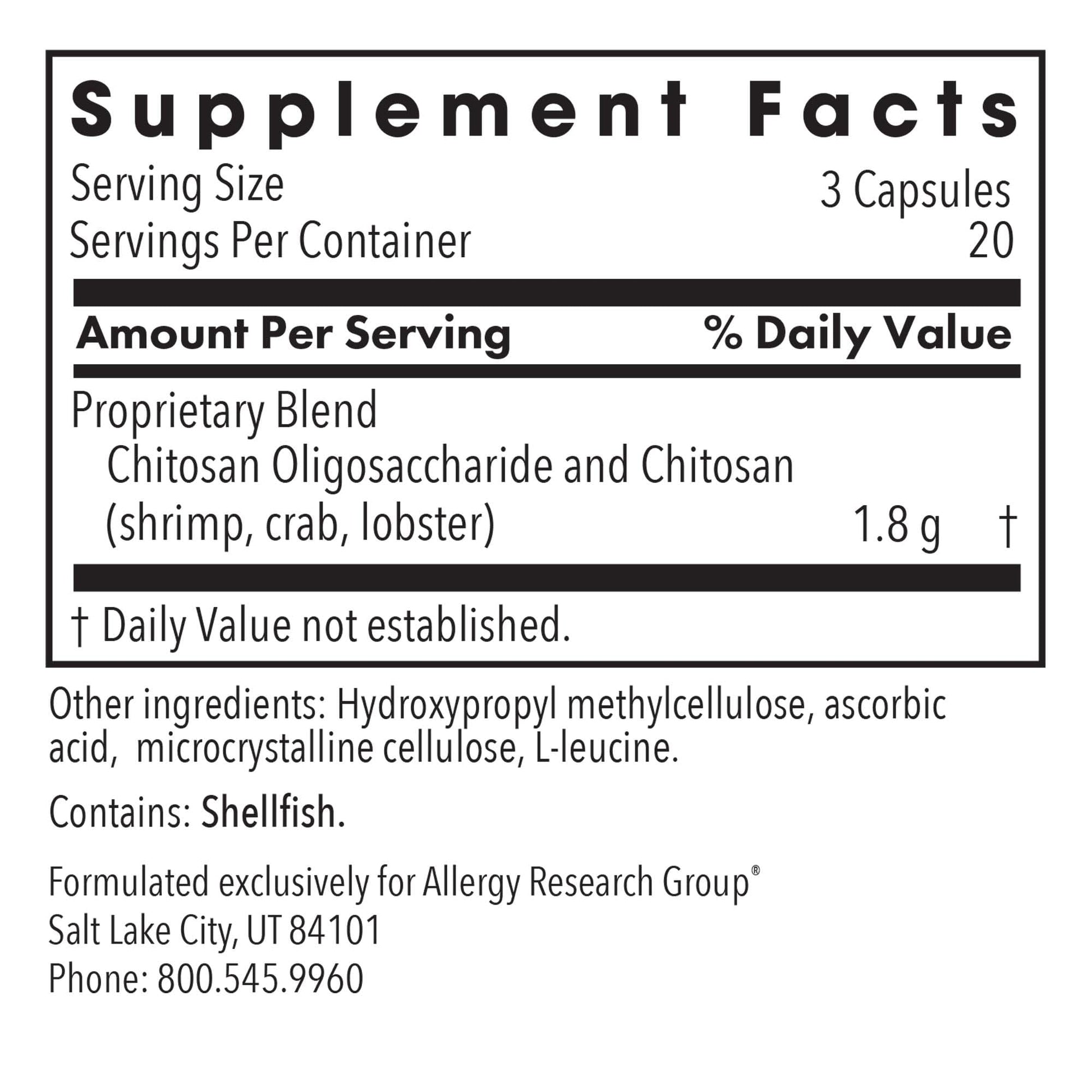 Allergy Research Group MicroChitosan Supplement - Chitosan, Chitosan Oligosaccharide, Cleansing Support Binder, Enhanced Detoxification Allergy Research Group buy supplements canada
