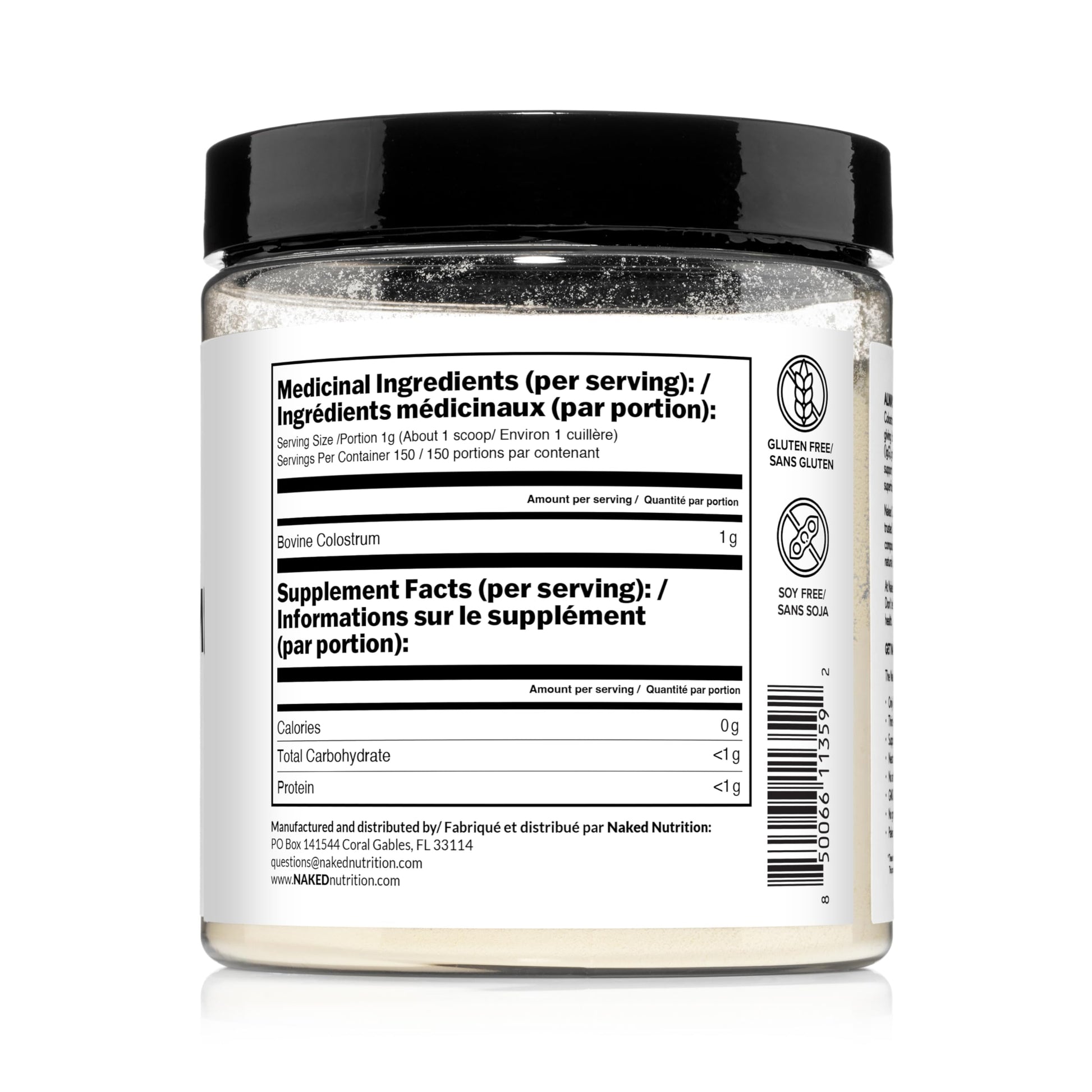 NAKED Colostrum Powder – 100% Grass-Fed Bovine Colostrum Supplement from US Farms | Tested at 20%+ IgG | Gut Health, Immunity, Recovery & Skin Support - 150 Servings NAKED buy supplements canada