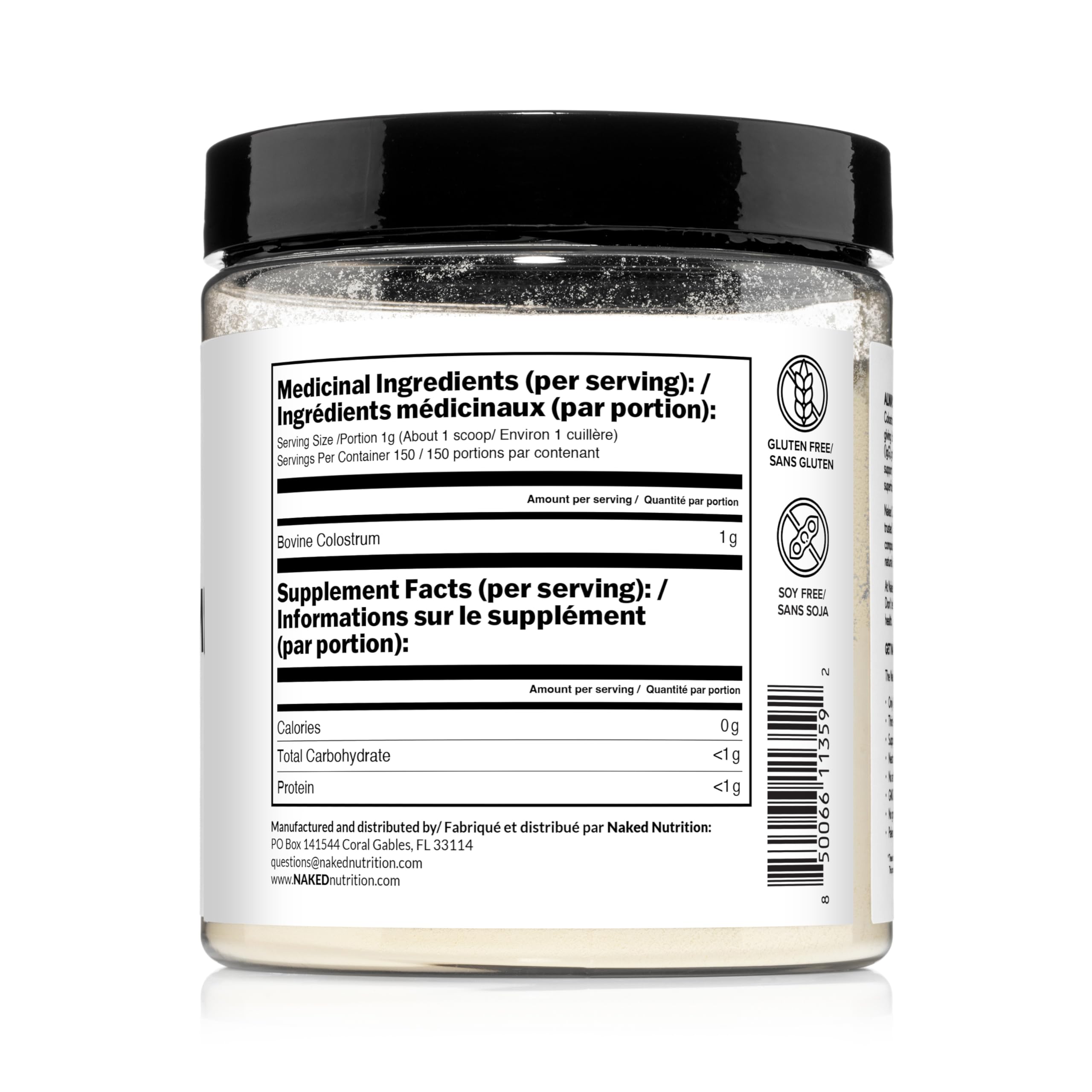NAKED Colostrum Powder – 100% Grass-Fed Bovine Colostrum Supplement from US Farms | Tested at 20%+ IgG | Gut Health, Immunity, Recovery & Skin Support - 150 Servings NAKED buy supplements canada