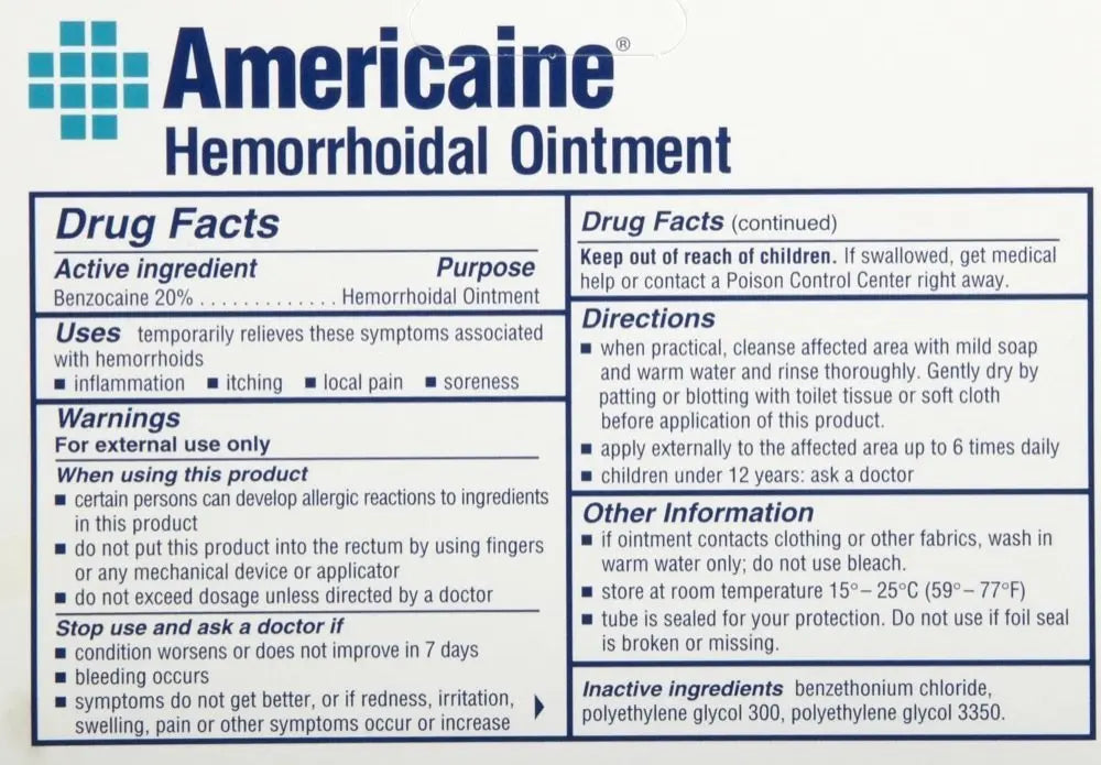 Americaine Hemorrhoidal Ointment Maximum Strength 20% Benzocaine 1 oz Americaine buy supplements canada