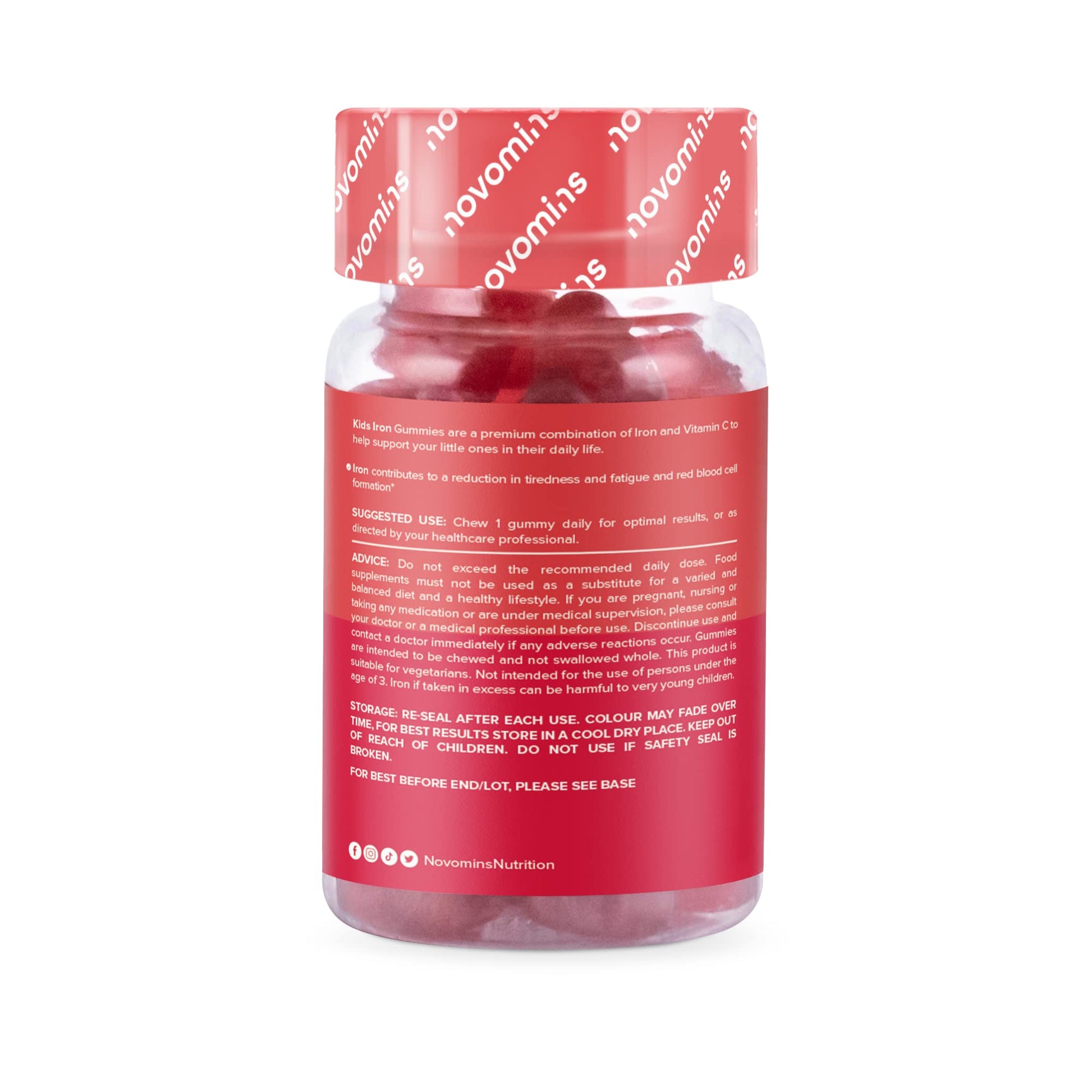 Kids Iron Gummies – Iron Supplement for Kids – Energy & Immune System – Vegan novomins buy supplements canada