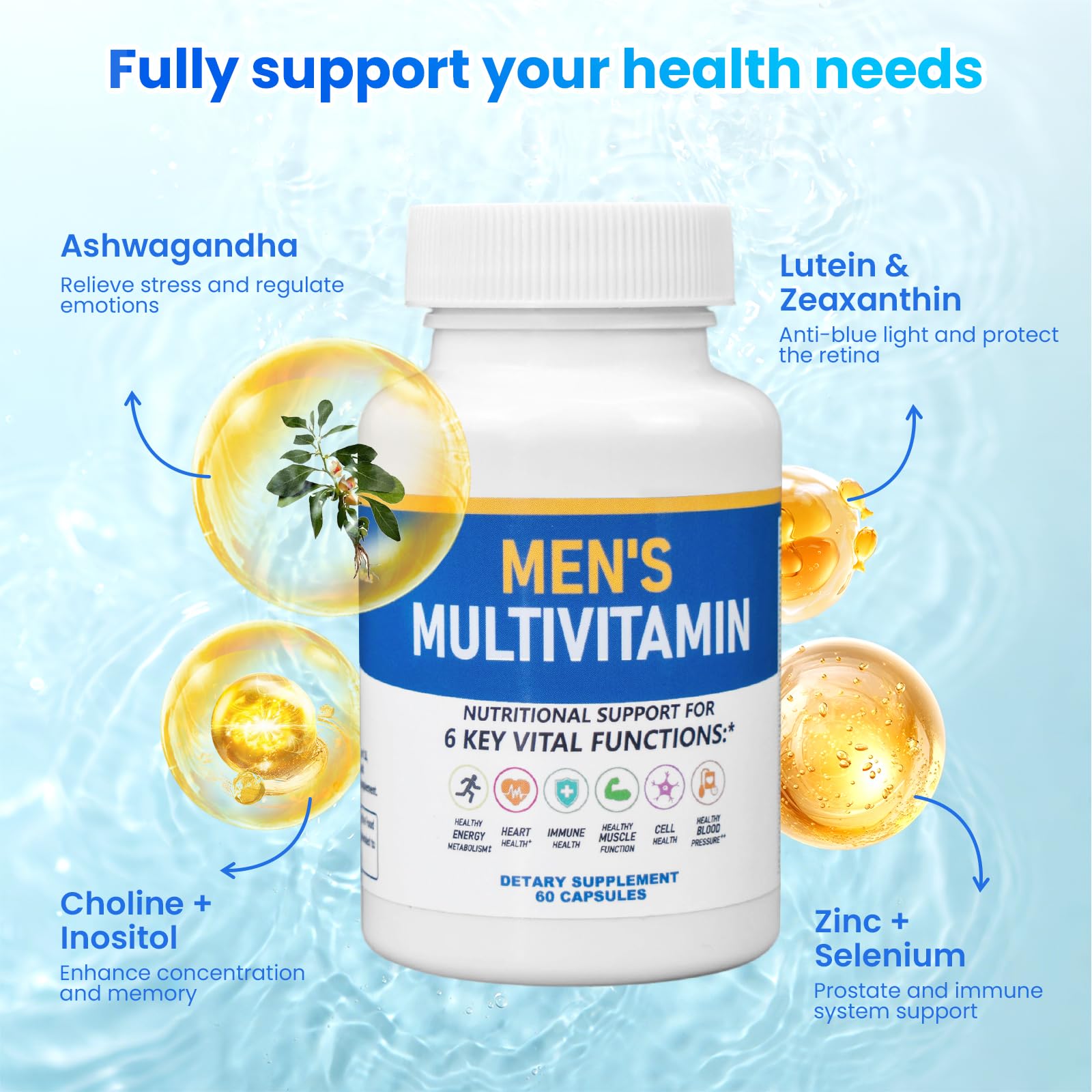 ssumiao Men's Multivitamins Contain 50+ Nutrients Including Vitamin D Daily, Supplement with Vitamin B12, Zinc, Magnesium, Men's Once Daily Multivitamin - 60 Tablets ssumiao buy supplements canada
