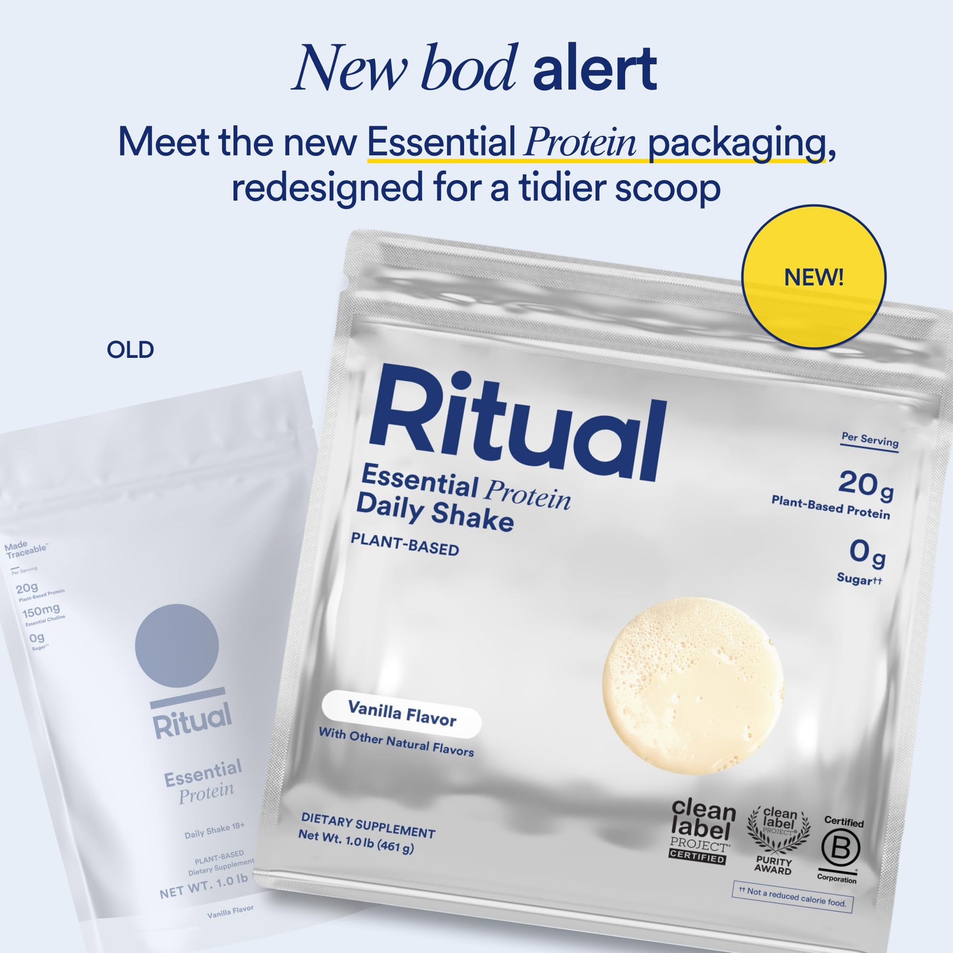Ritual Pea Protein Powder with BCAA: 20g Organic Vegan Plant-Based Protein from Regenerative Farms in North America, Complete Amino Acid Profile, Gluten Free, Sugar Free‡, Dairy Free, Vanilla, 1 Lbs Ritual buy supplements canada
