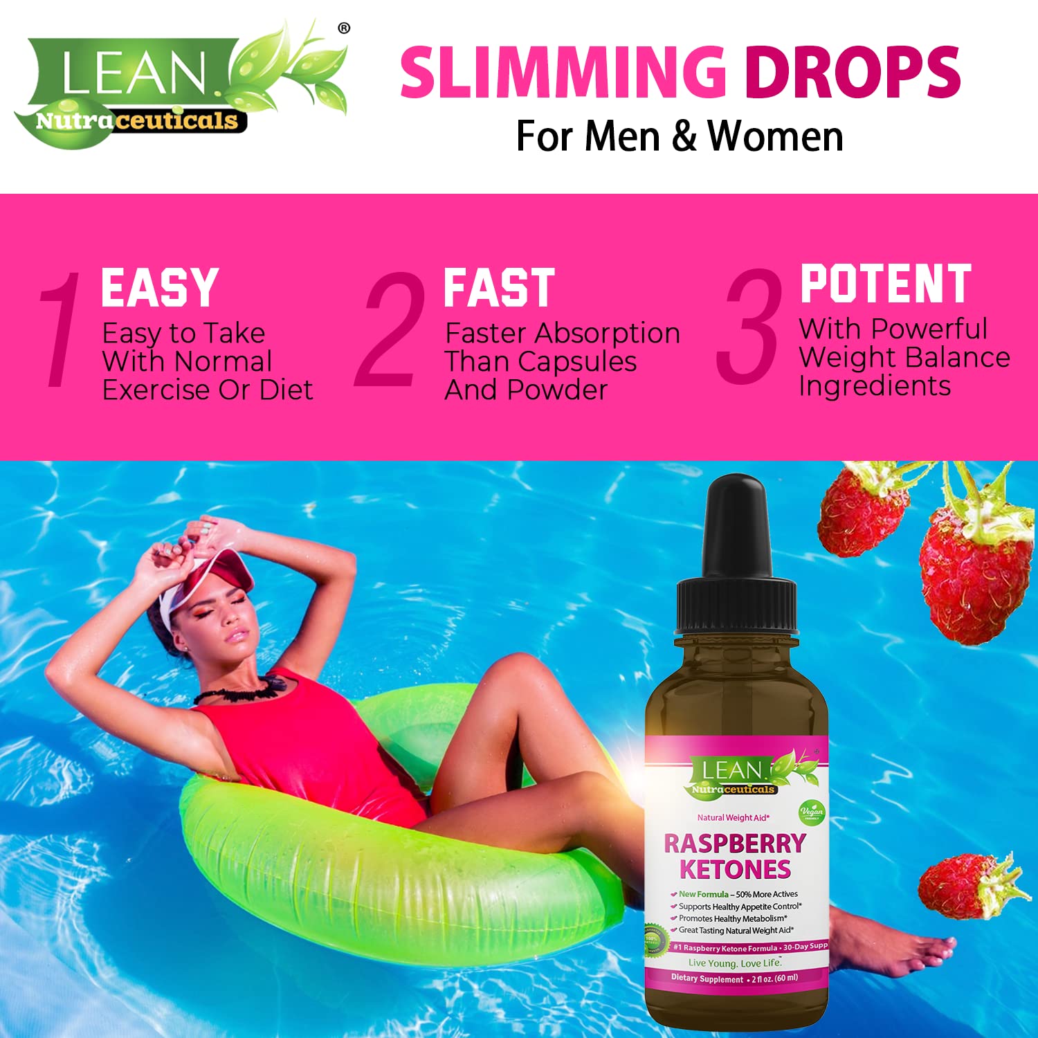 Weight Loss Perfect Keto Raspberry Ketone Drops, Appetite Suppressant Fat Burner LEAN Nutraceuticals buy supplements canada
