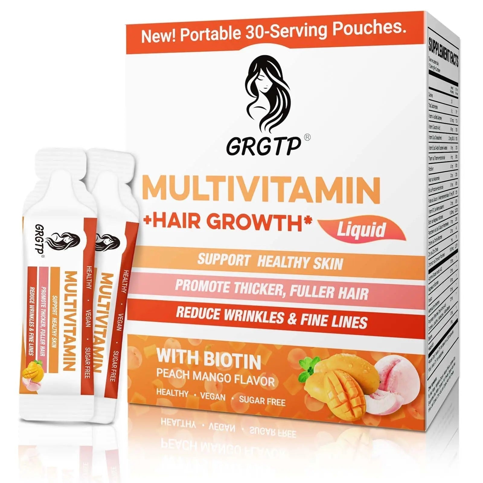 Liquid Multivitamin + Hair Growth | Biotin 10000mcg | Support Healthy Skin,Promote Thicker,Fuller Hair,Reduce Wrinkles & Fine Lines | 15.22 Fl Oz GRGTP buy supplements canada