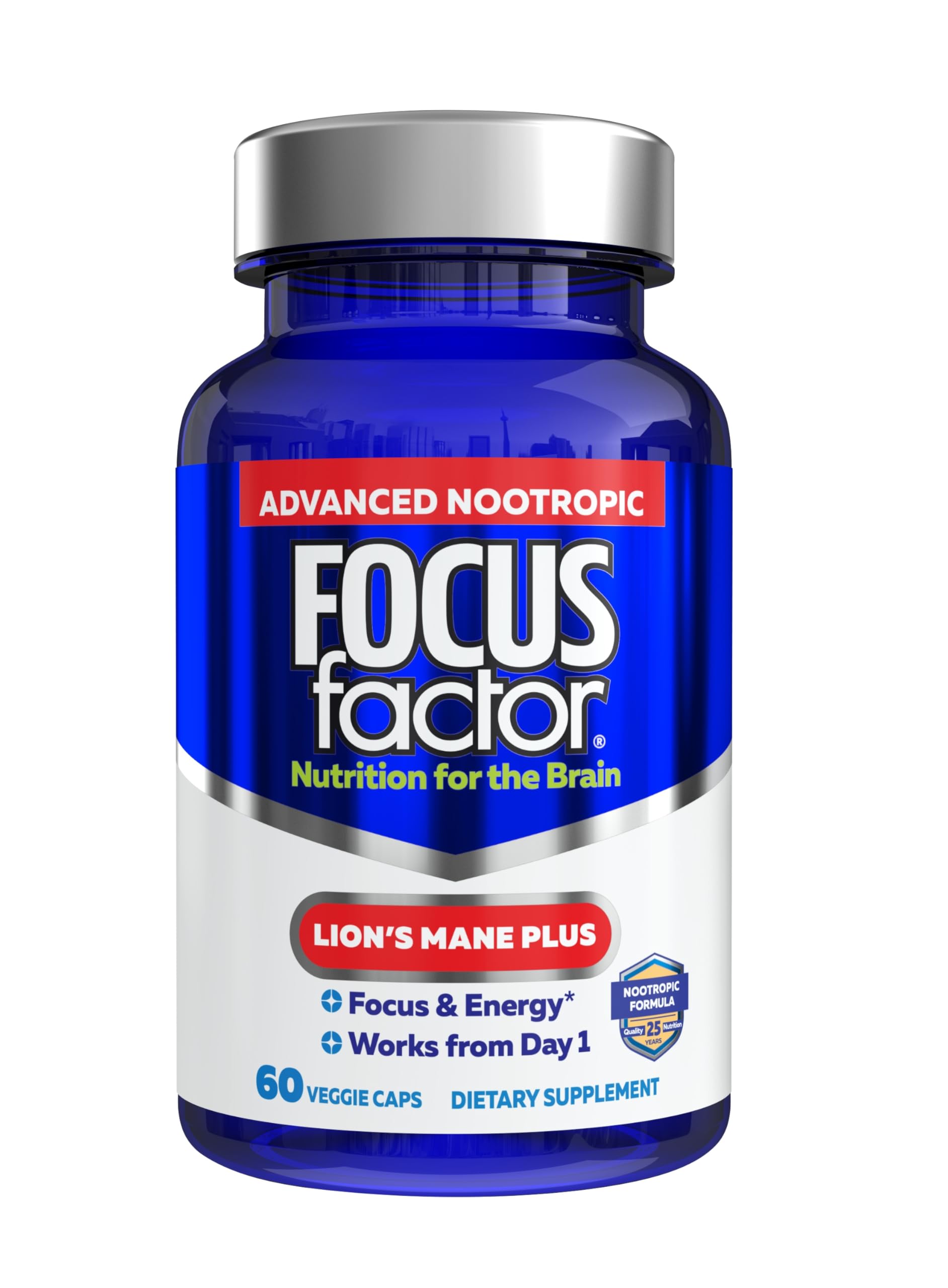 Focus Factor Lions Mane Plus, Advanced Nootropic with L-Theanine, Caffeine, Focus and Energy (60 Count) Focus Factor buy supplements canada