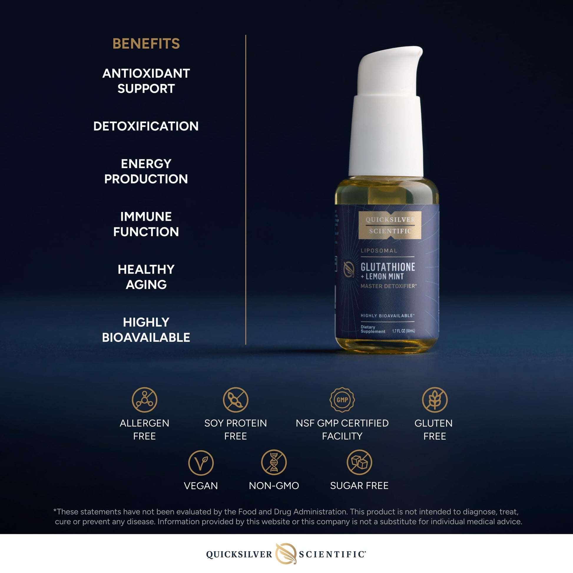 Quicksilver Scientific Liposomal Glutathione - Superior Absorption Oral Glutathione Supplement for Detox & Immune Support - Lemon Mint (1.7 fl oz) Quicksilver Scientific buy supplements canada