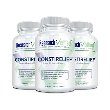 Research Verified ConstiRelief - The best Supplement for Constipation Relief on the market - with L. Acidophilus for long term health and prevention. 100% back guarantee! (Pack of 3) Research Verified buy supplements canada
