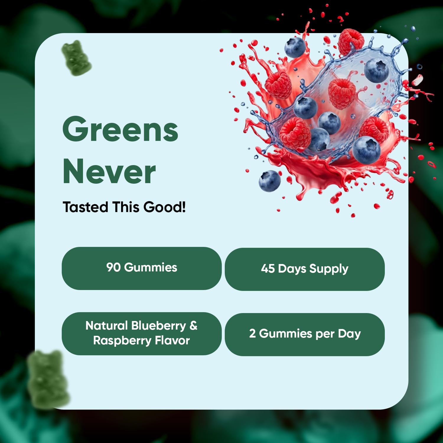 WeightWorld Super Greens Gummies - Energy, Immunity & Digestion - 45-Day Supply - Vegan Daily Greens Supplements (Moringa, Broccoli, Spinach) - Added Vitamins & Minerals - 90 Superfood Gummies WeightWorld buy supplements canada