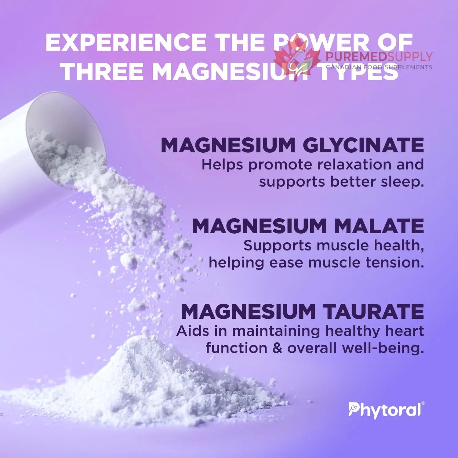 Highly Potent Magnesium Complex Capsules - Triple Magnesium Blend with Taurate Glycinate and Malate - 400mg Supplement Supports Relaxation & Overall Wellness Non-GMO Vegan - 90 Count Phytoral buy supplements canada