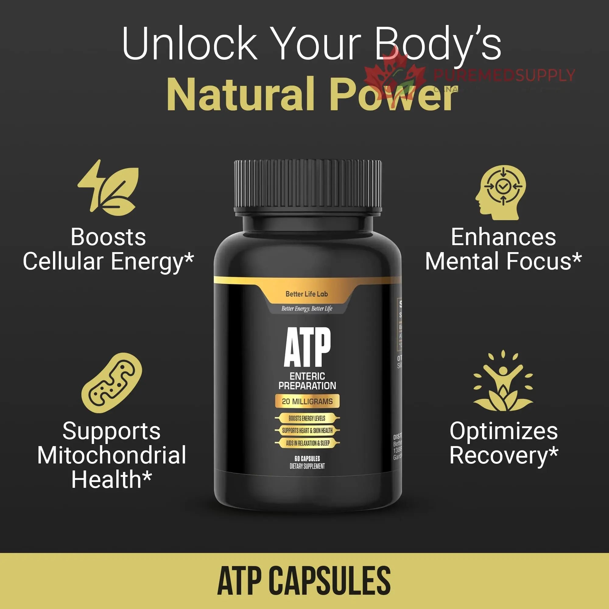 BETTER LIFE LAB ATP Supplement – Supports Cellular Energy Production, Mitochondrial Function & Active Lifestyles BETTER LIFE LAB buy supplements canada