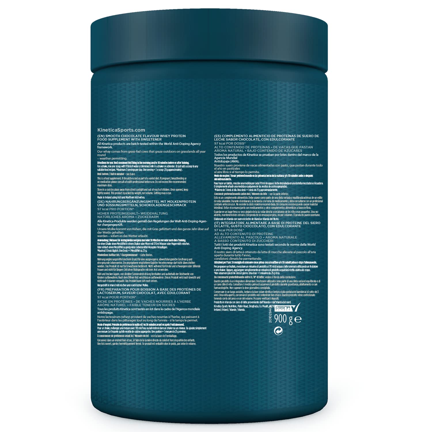 Kinetica Lean Protein Powder, Low Calorie, Grass Fed Whey, 72 Servings, Smooth Chocolate, 1.8kg Kinetica buy supplements canada