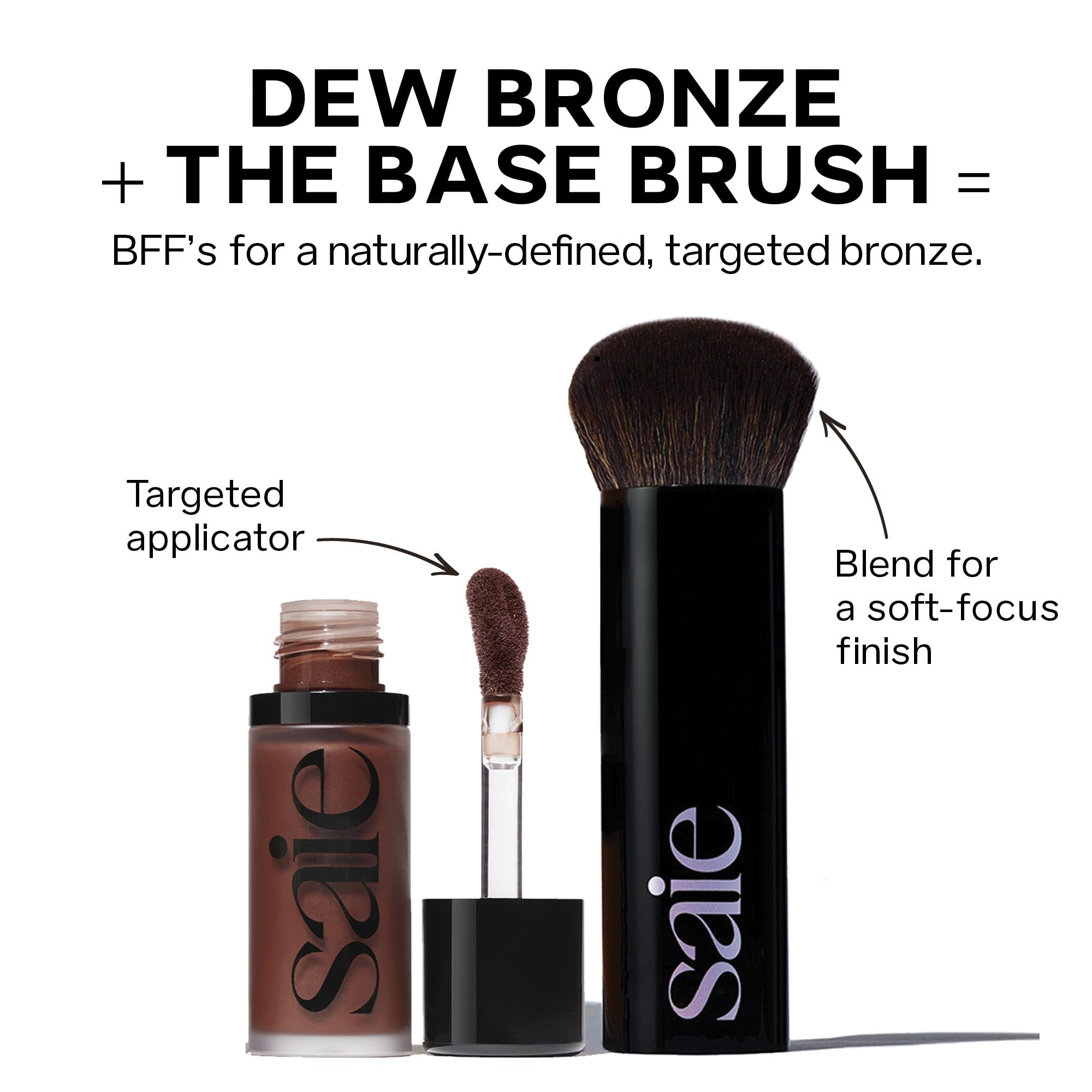 Saie Dew Bronze - Hydrating Liquid Bronzer Stick For a Sun Kissed Glow - Liquid Contour Stick Infused with Nourishing Skin Care Ingredients - Sculpted Face Makeup Essential - Sand (0.4 oz) Saie buy supplements canada