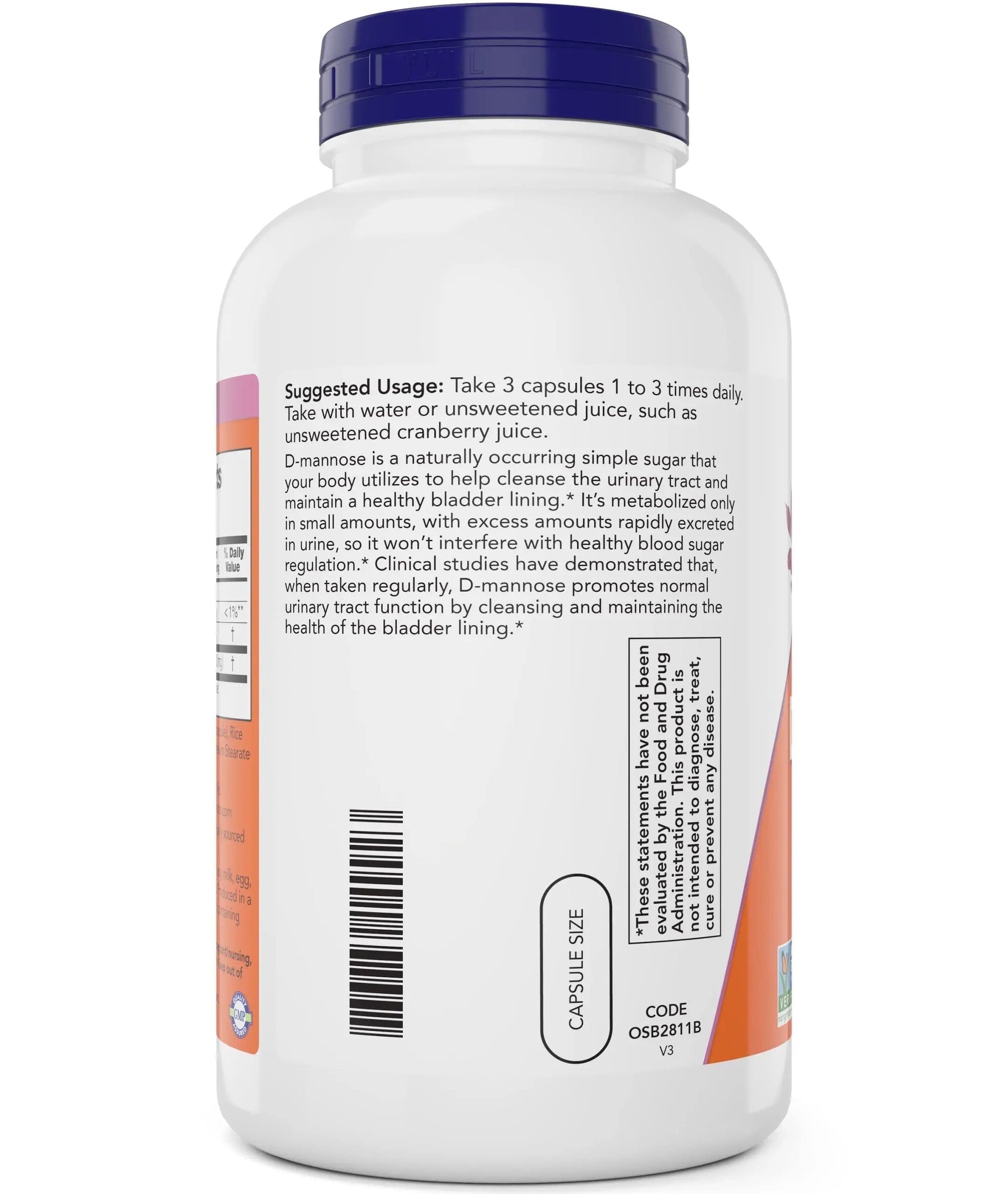 Now D-Mannose 500 mg, 300 Capsules - Vegan, Non GMO Supplement for Women and Men - Supports Healthy Urinary Tract, Cleanses The Bladder NOW Foods buy supplements canada