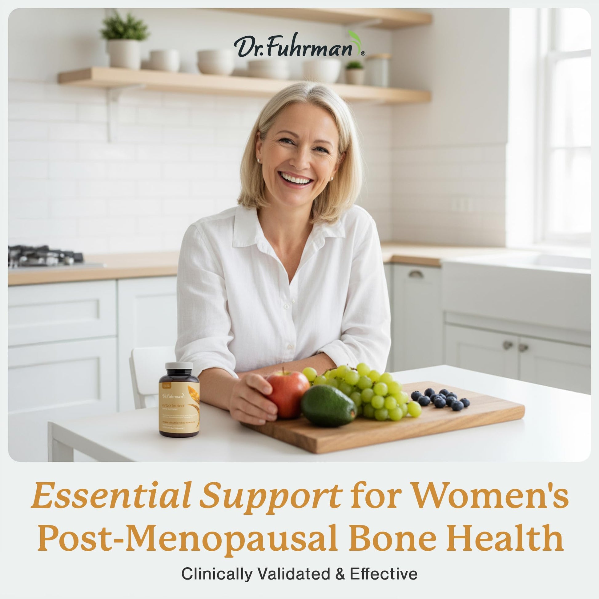 Dr. Fuhrman Osteo Bone Health Supplement | Wholefood Supplement for Women & Men | Vitamin for Bone Density | Organic Vitamin D3, Calcium, Magnesium & K2 | Natural Ingredients | 120 Caps Dr. Fuhrman buy supplements canada