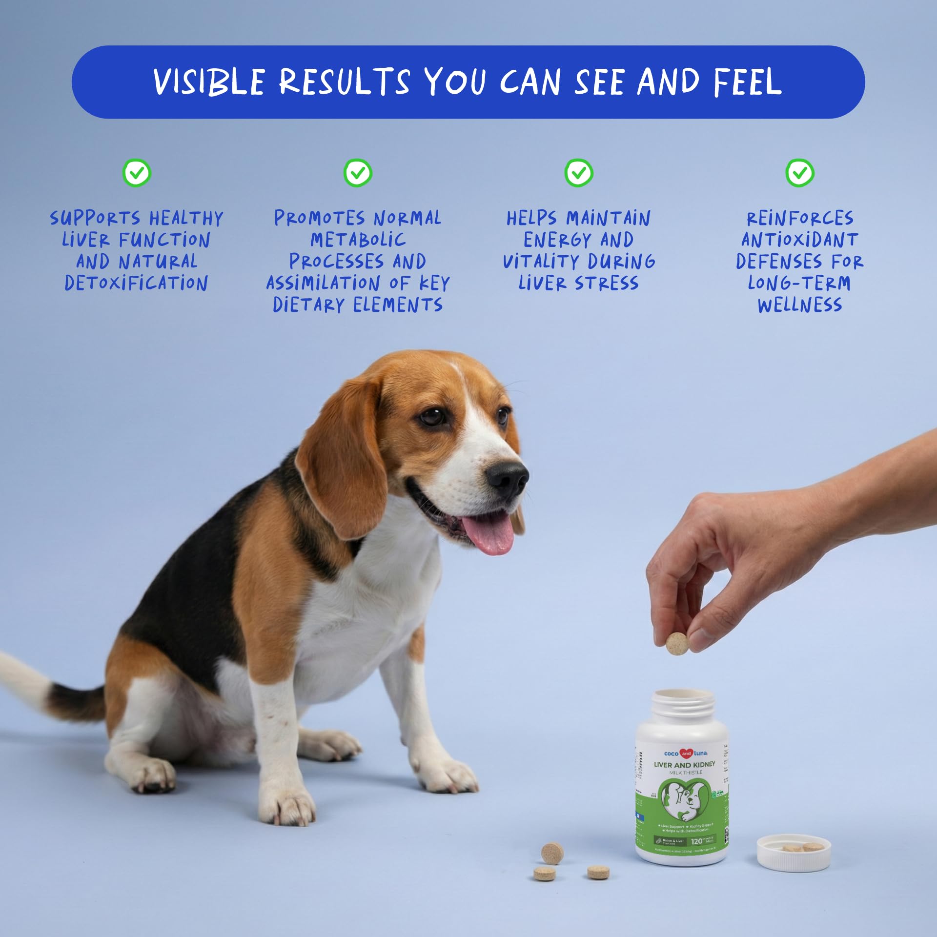 Milk Thistle for Dogs - 120 Chewable Tablets - Silymarin - Liver and Kidney Support with EPA & DHA - Detox - Liver Supplement for Dogs Coco and Luna buy supplements canada