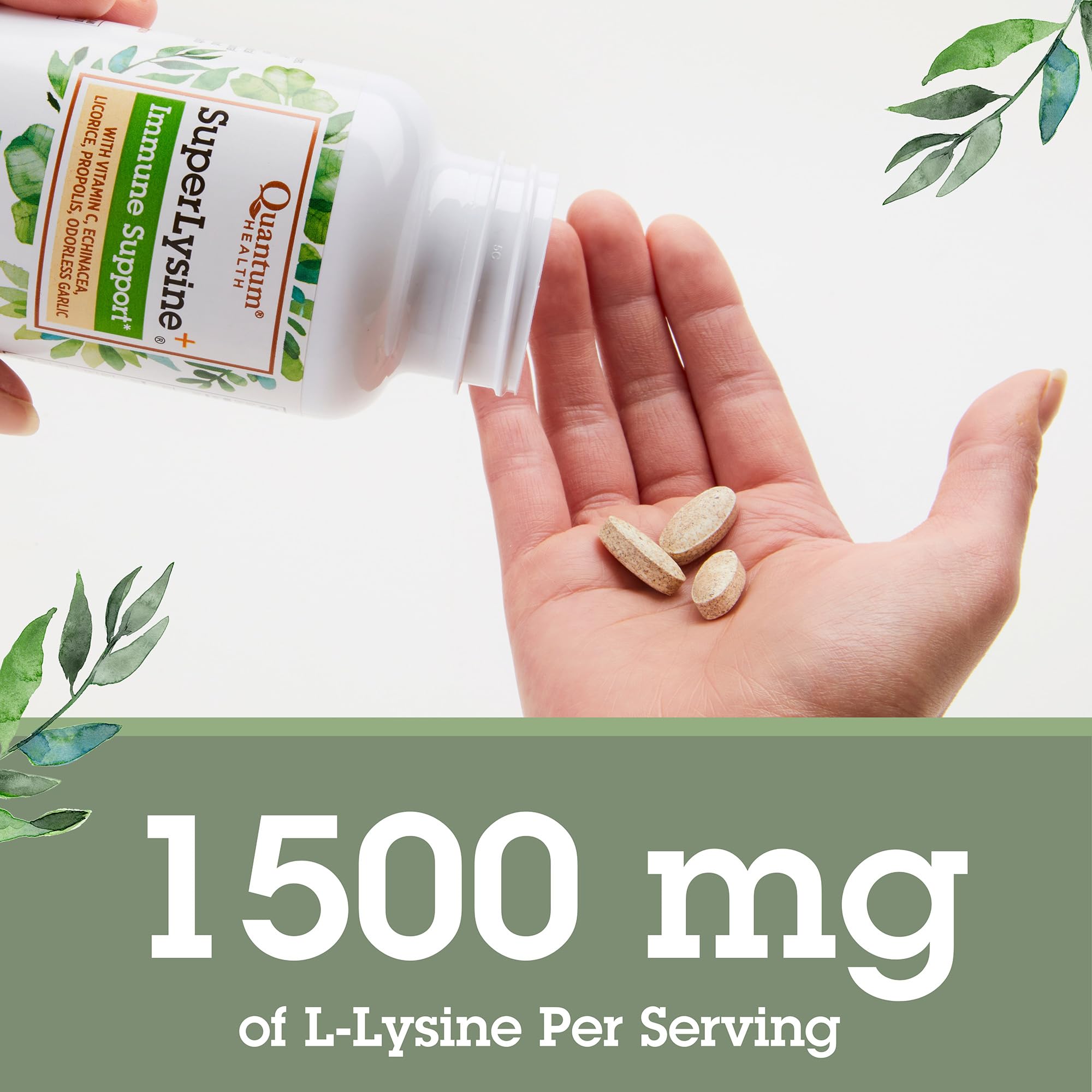Quantum Health Super Lysine+ / Advanced Formula Lysine+ Immune Support with Vitamin C, Echinacea, Licorice, Propolis, Odorless Garlic Quantum buy supplements canada
