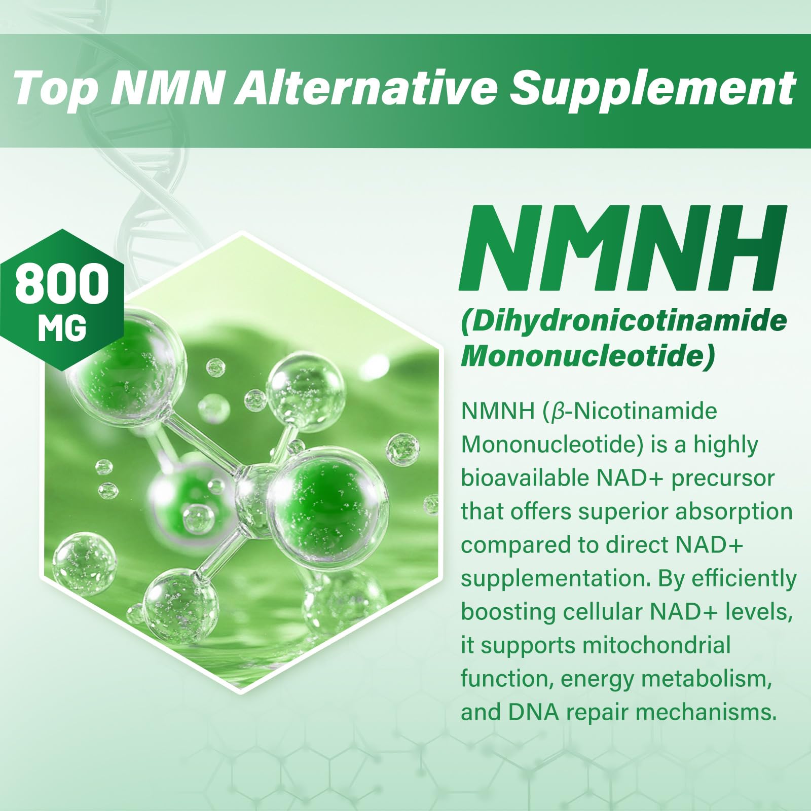 SUPRANOURISH Pure NMNH Supplement 120 Capsules - 800mg High-Purity NMNH Supplements, NAD Supplement for Boost NAD+ for Anti-Aging & Cellular Energy SUPRANOURISH buy supplements canada