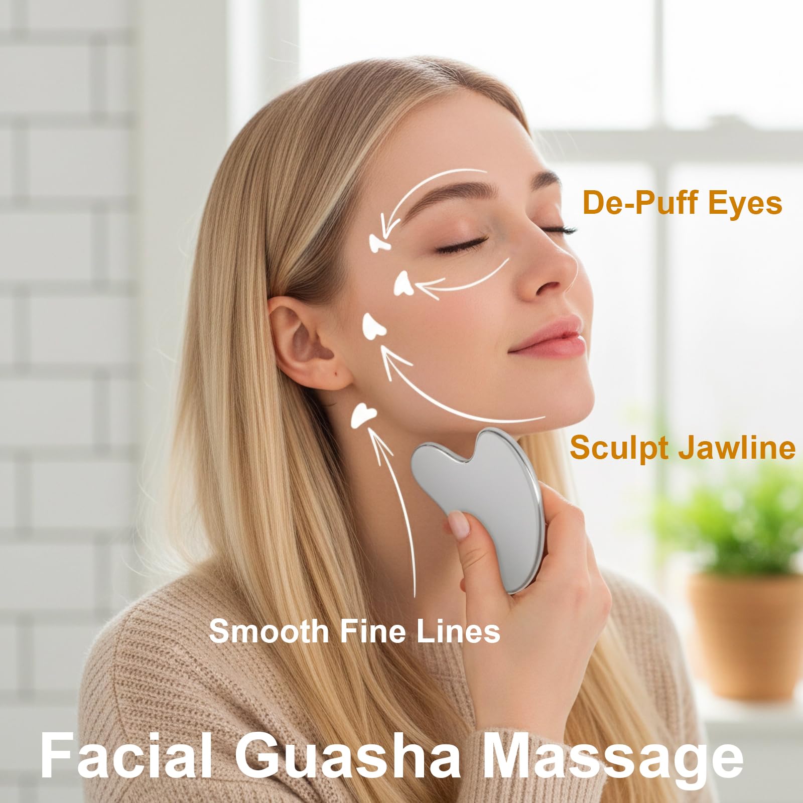 Stainless Steel Gua Sha Tool & Lymphatic Drainage Face Brush Set, TWPER Facial Massage Kit for Jawline Sculpting TWPER buy supplements canada