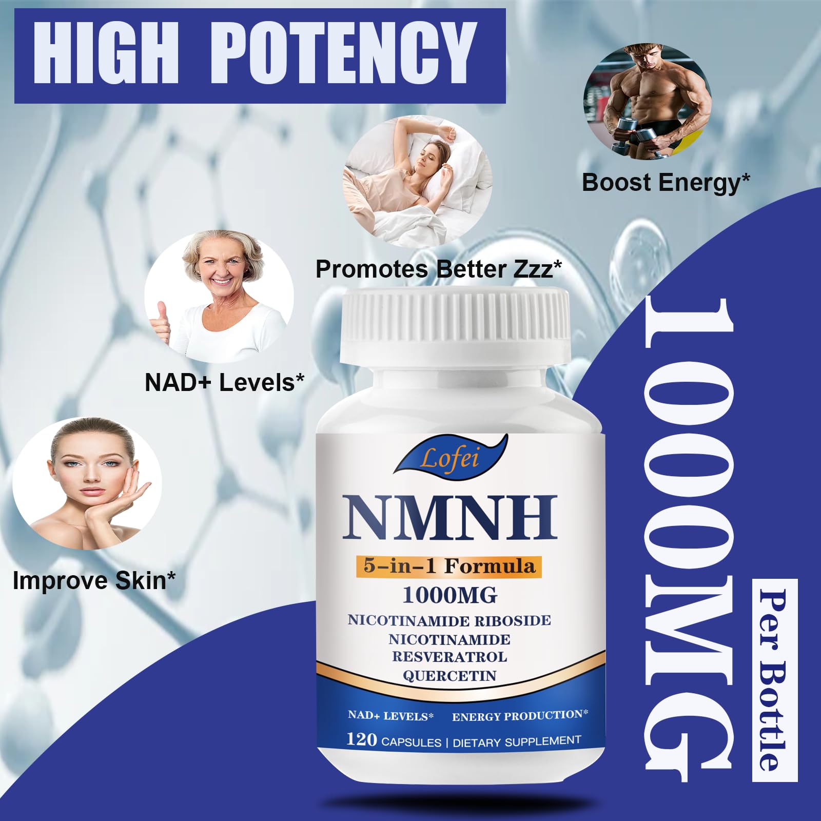 NMNH (Dihydronicotinamide Mononucleotide),NMNH Supplement 1000mg Pure Nicotinamide Mononucleotide Boosts NAD+ Levels, NAD Supplement,for Energy,Immune,Non-GMO, Gluten Free,120 Capsules Lofei buy supplements canada