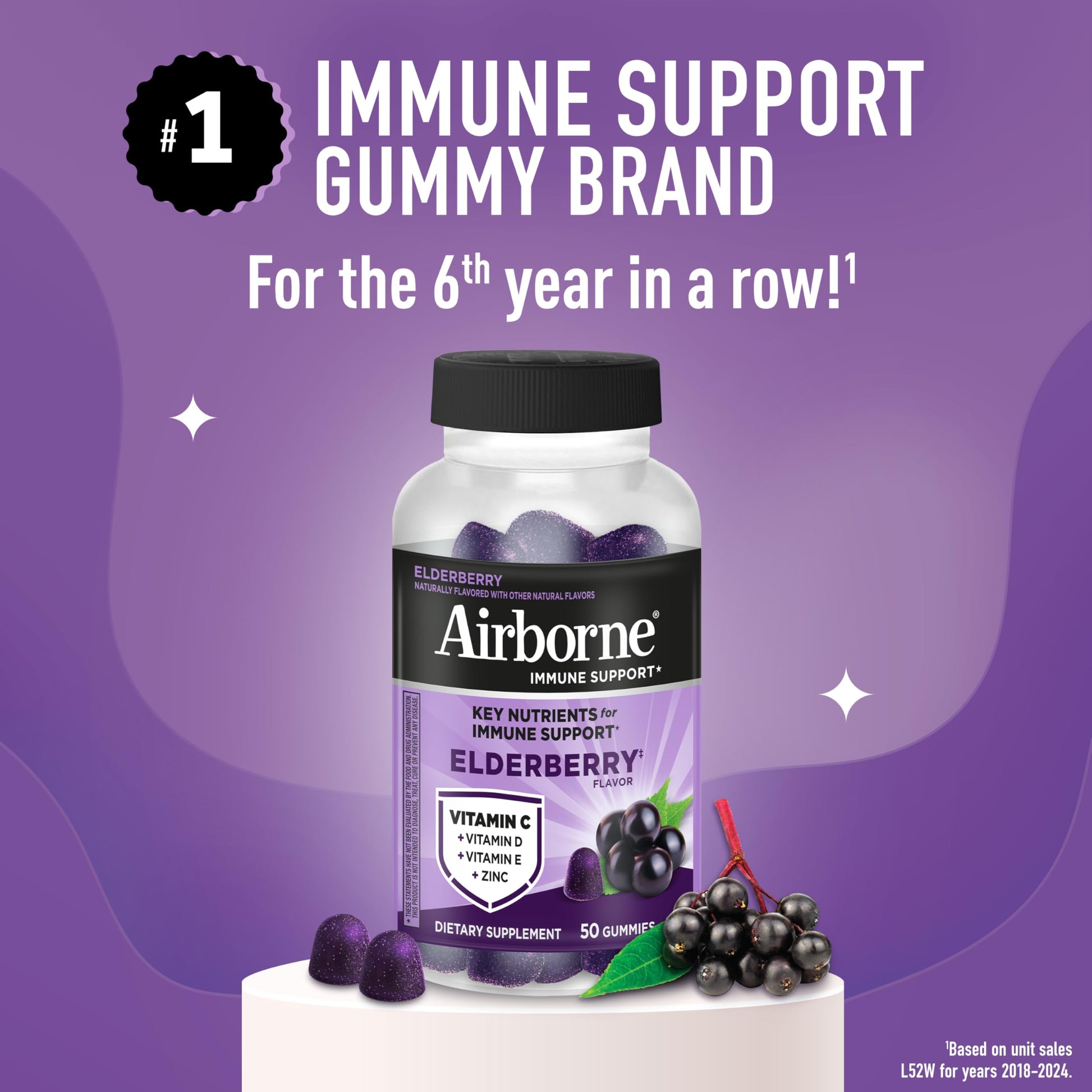 Airborne Elderberry + Zinc & Vitamin C Gummies For Adults, Immune Support Vitamin D & Zinc Gummies With Powerful Antioxidant Vitamins C D & E Airborne buy supplements canada
