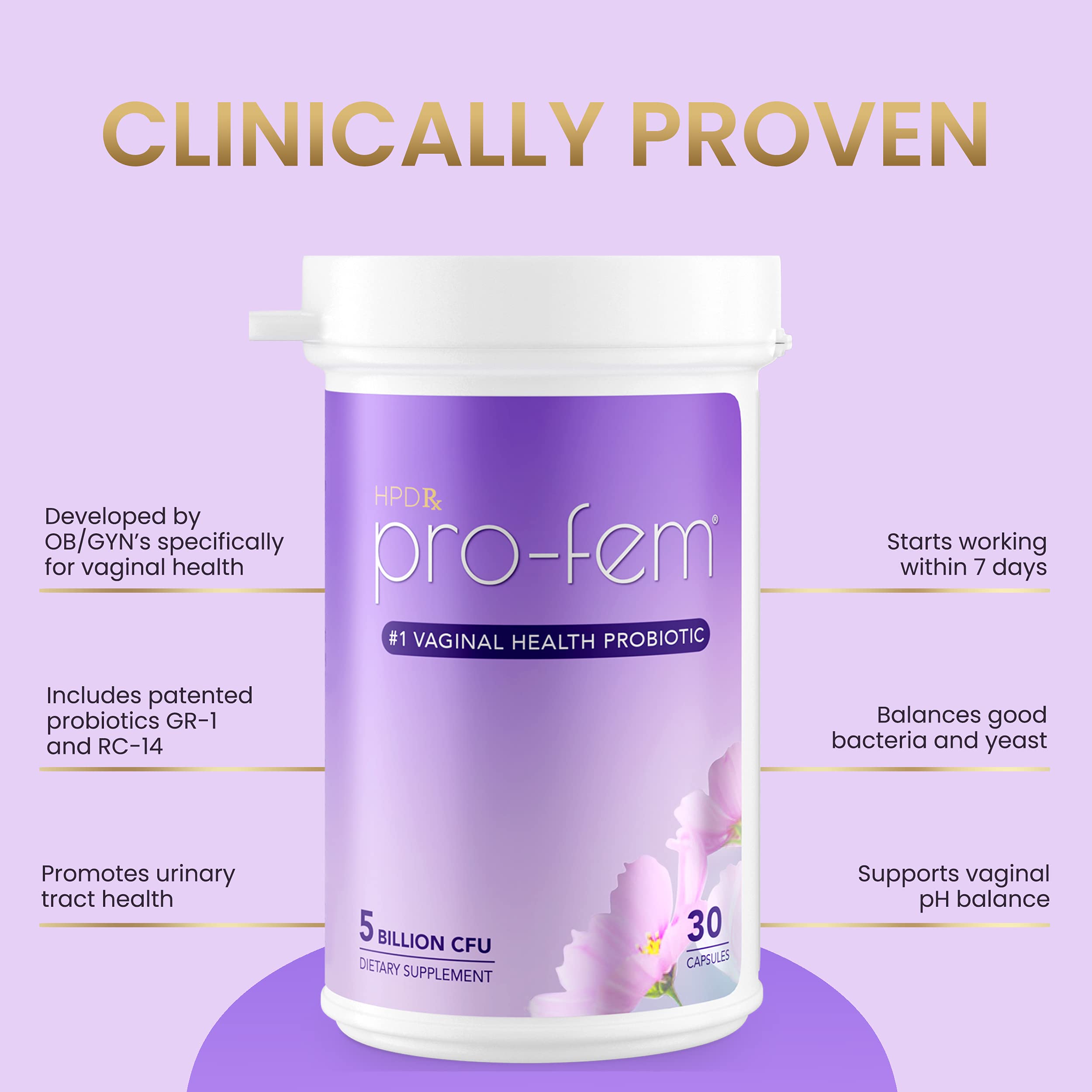 HPD Rx Pro-Fem #1 Vaginal Health Probiotic | Vaginal Probiotics | Clinically Proven to Promote Yeast & PH HPD Rx buy supplements canada