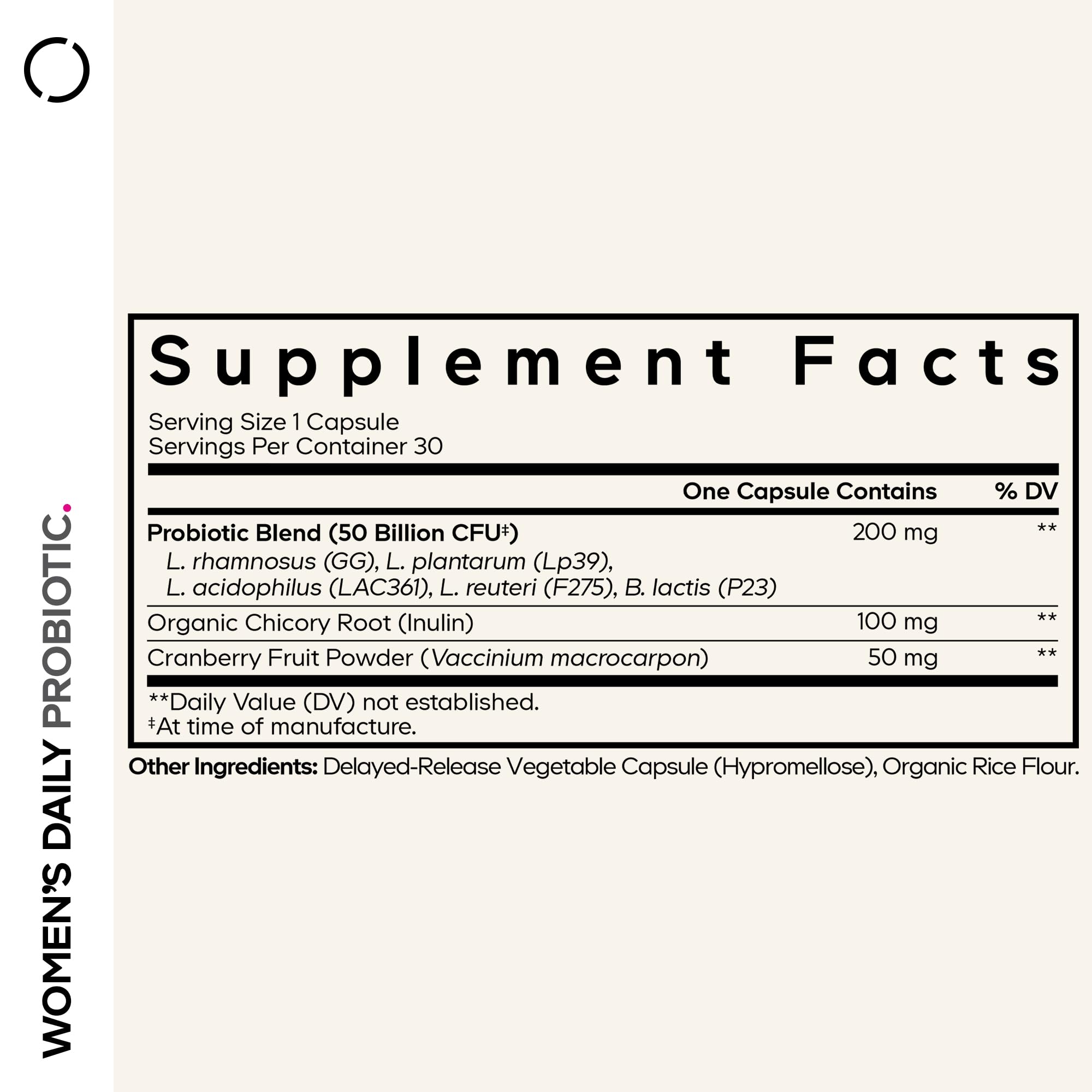 Codeage Women’s Daily Probiotic Supplement – 50 Billion CFU Supplement, Cranberry Fruit Powder, Prebiotic Chicory Root Inulin – Women’s Wellness Support – 1 Capsule Per Serving - Non-GMO – 30 Capsules Codeage buy supplements canada