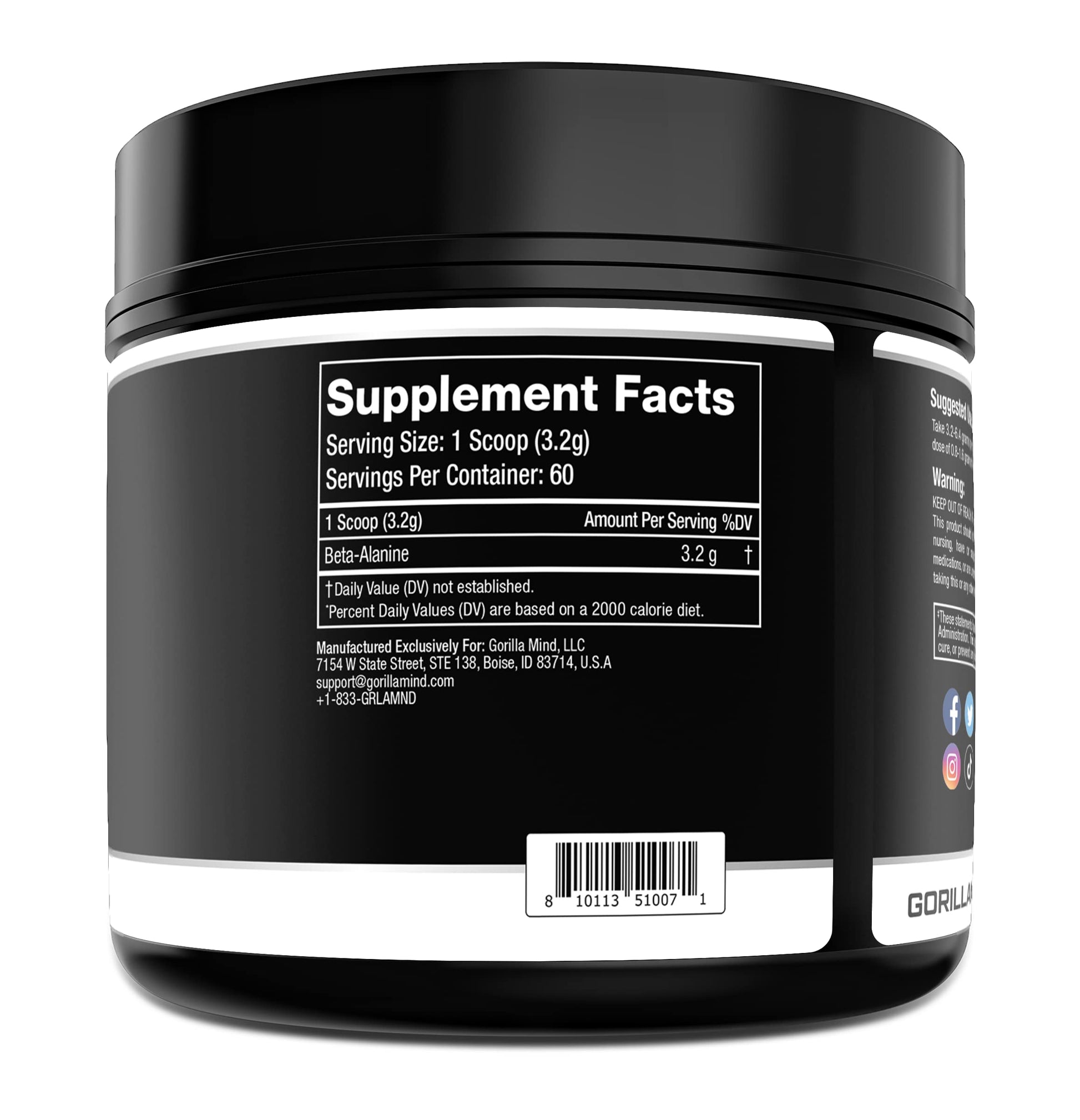 Gorilla Mode Beta-Alanine – Carnosine Precursor/Enhanced Muscular Endurance Gorilla Mind buy supplements canada