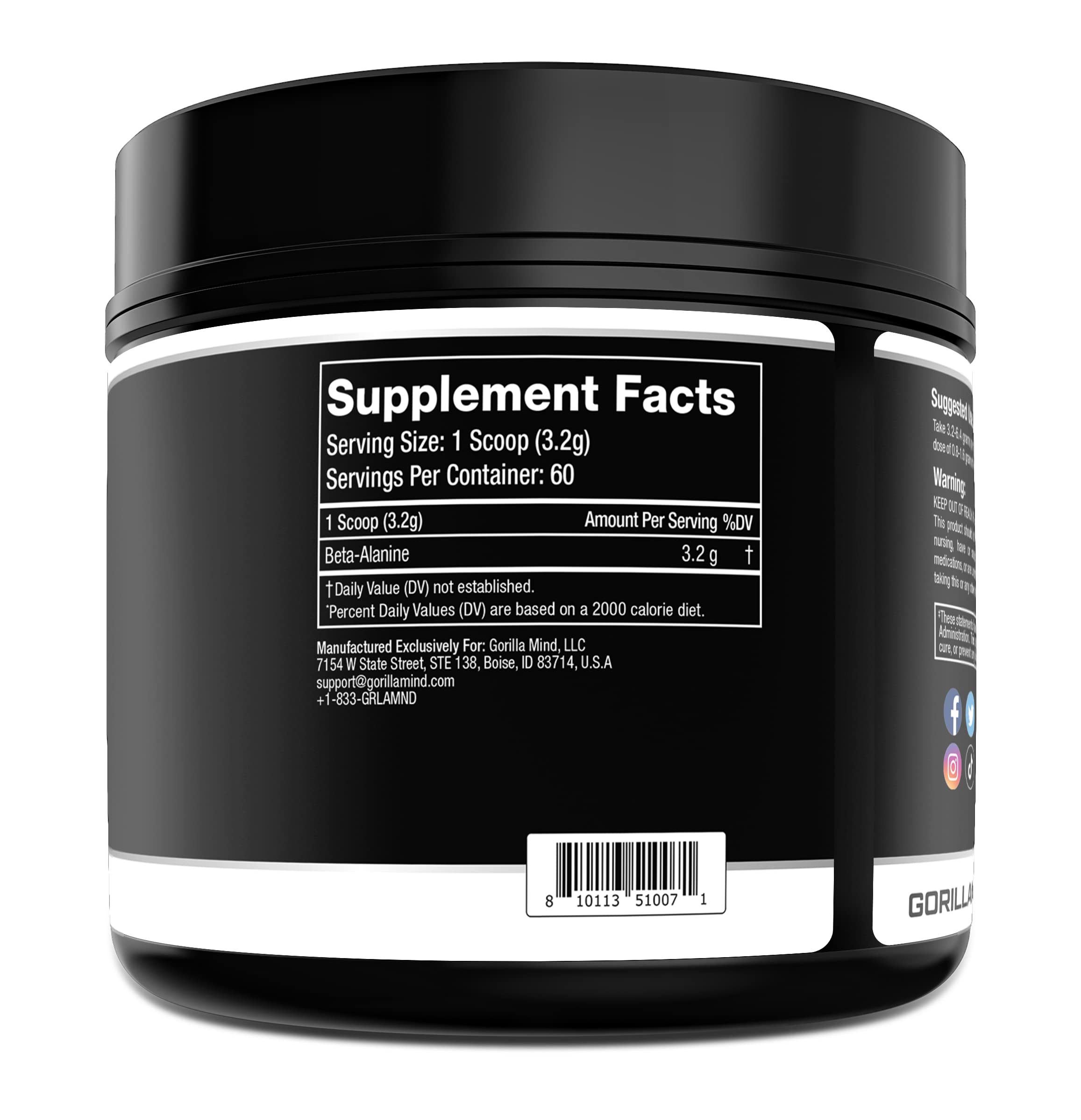 Gorilla Mode Beta-Alanine – Carnosine Precursor/Enhanced Muscular Endurance Gorilla Mind buy supplements canada