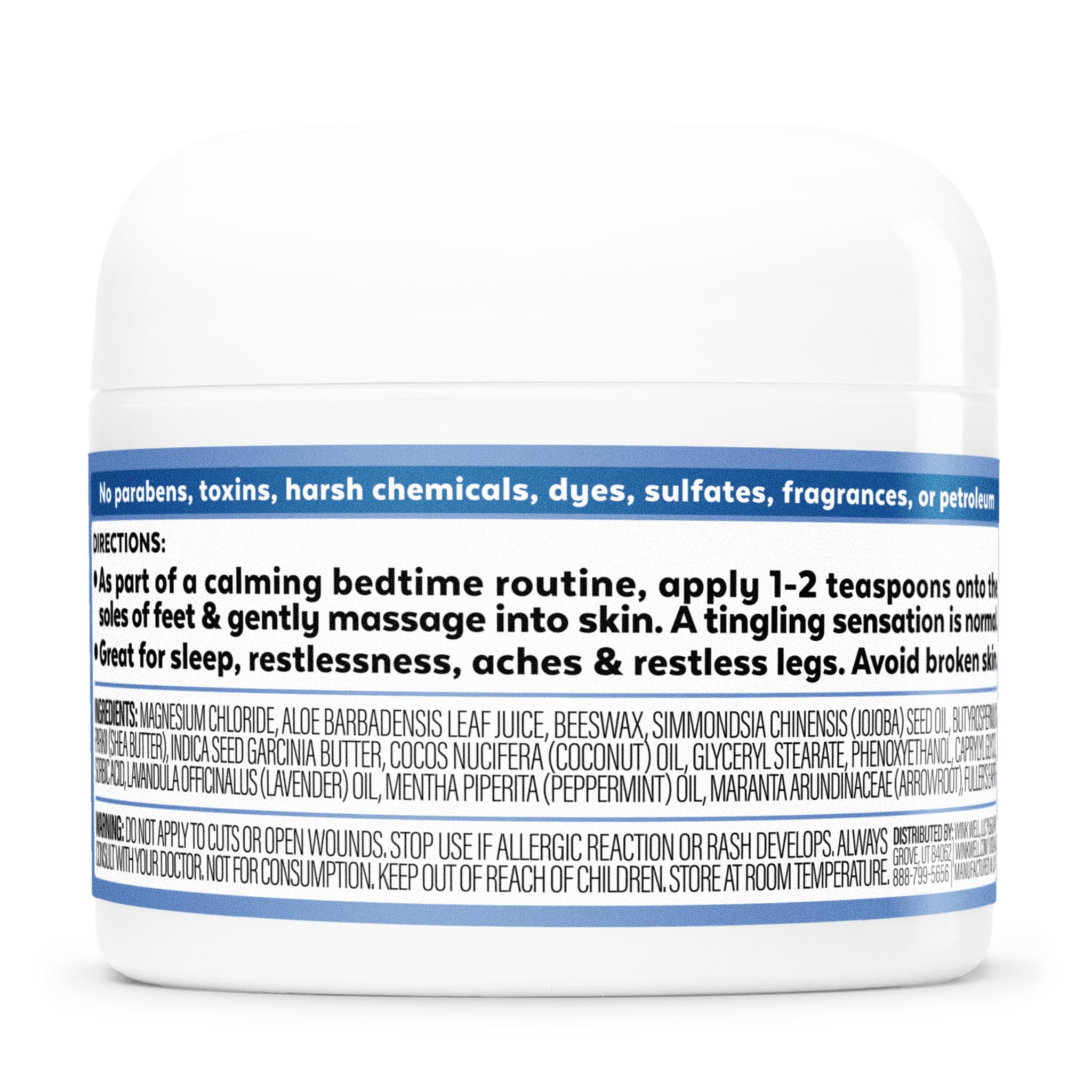 Wink Well Magnesium Calming Muscle and Joint Cream for Nighttime Relaxation Wink Naturals buy supplements canada